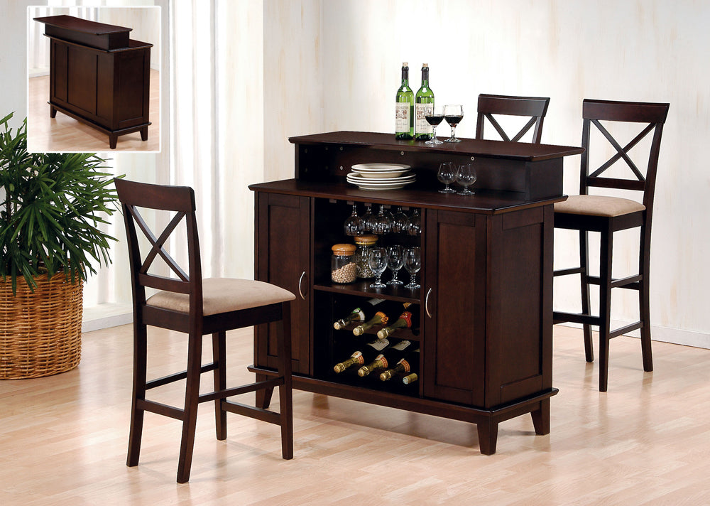 2-Door Bar Unit With Adjustable Shelves Cappuccino