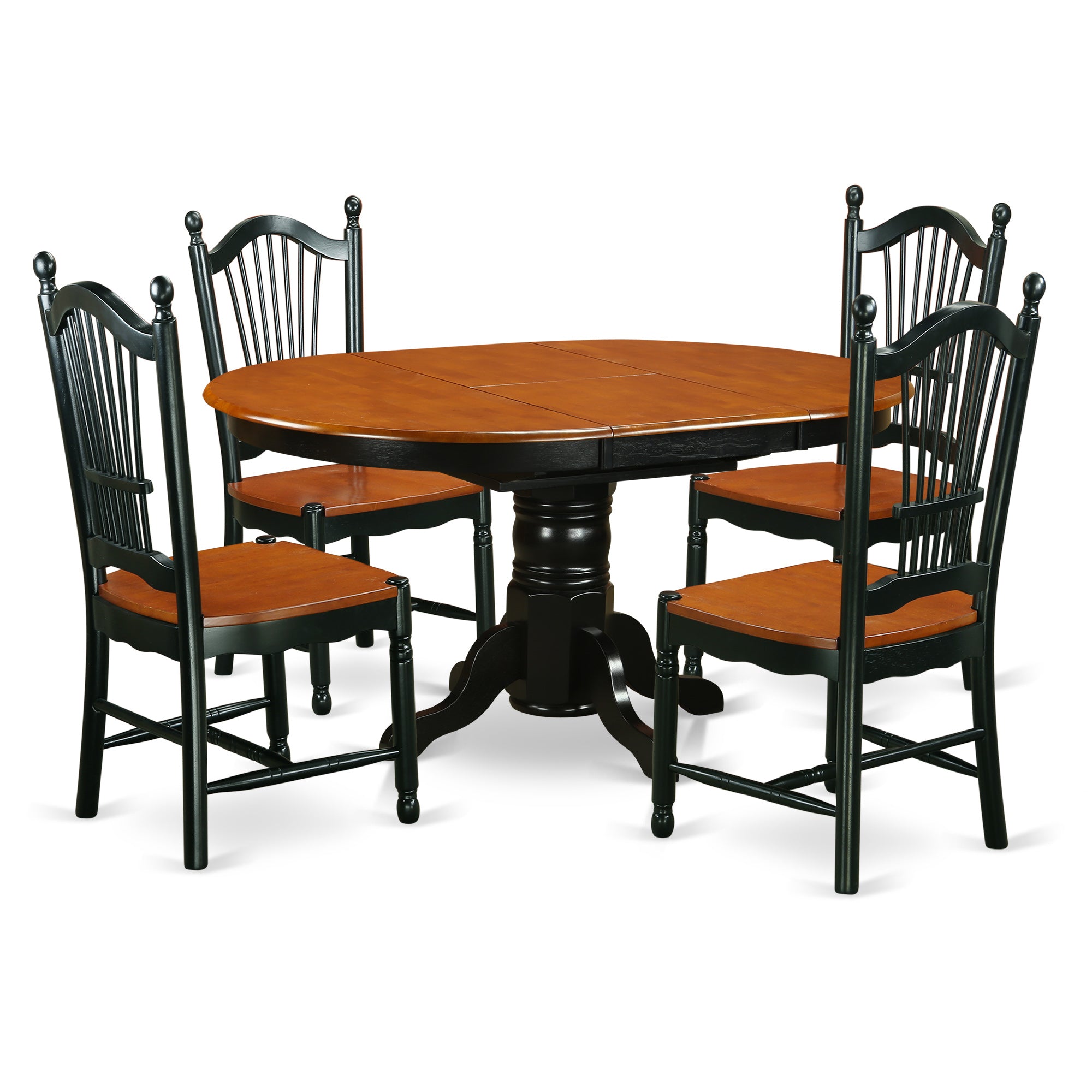 KEDO5-BCH-W 5 PC table and chair set with one Kenley dining table and four kitchen chairs in a Black & Cherry Finish