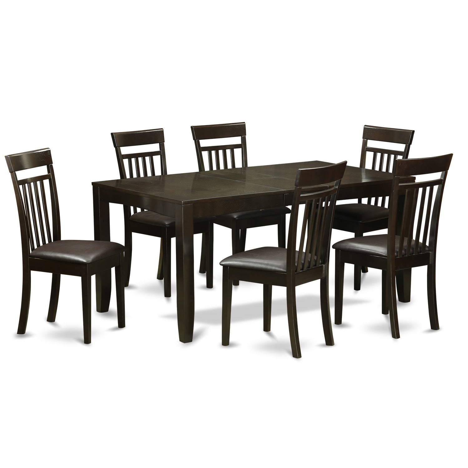 LYCA7-CAP-LC 7 Pc Dining room set-Table with Leaf and 6 Dining Chairs