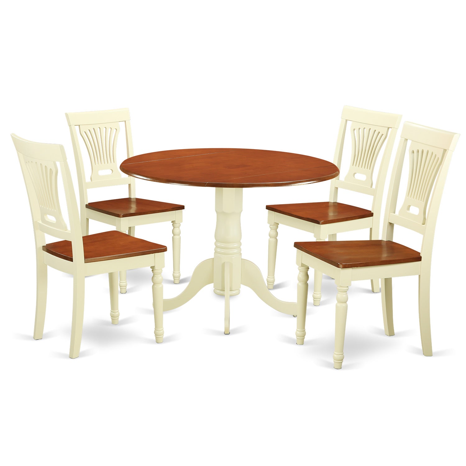 DLPL5-BMK-W 5 PC small Dining set-Dining Table and 4 Dining Chairs