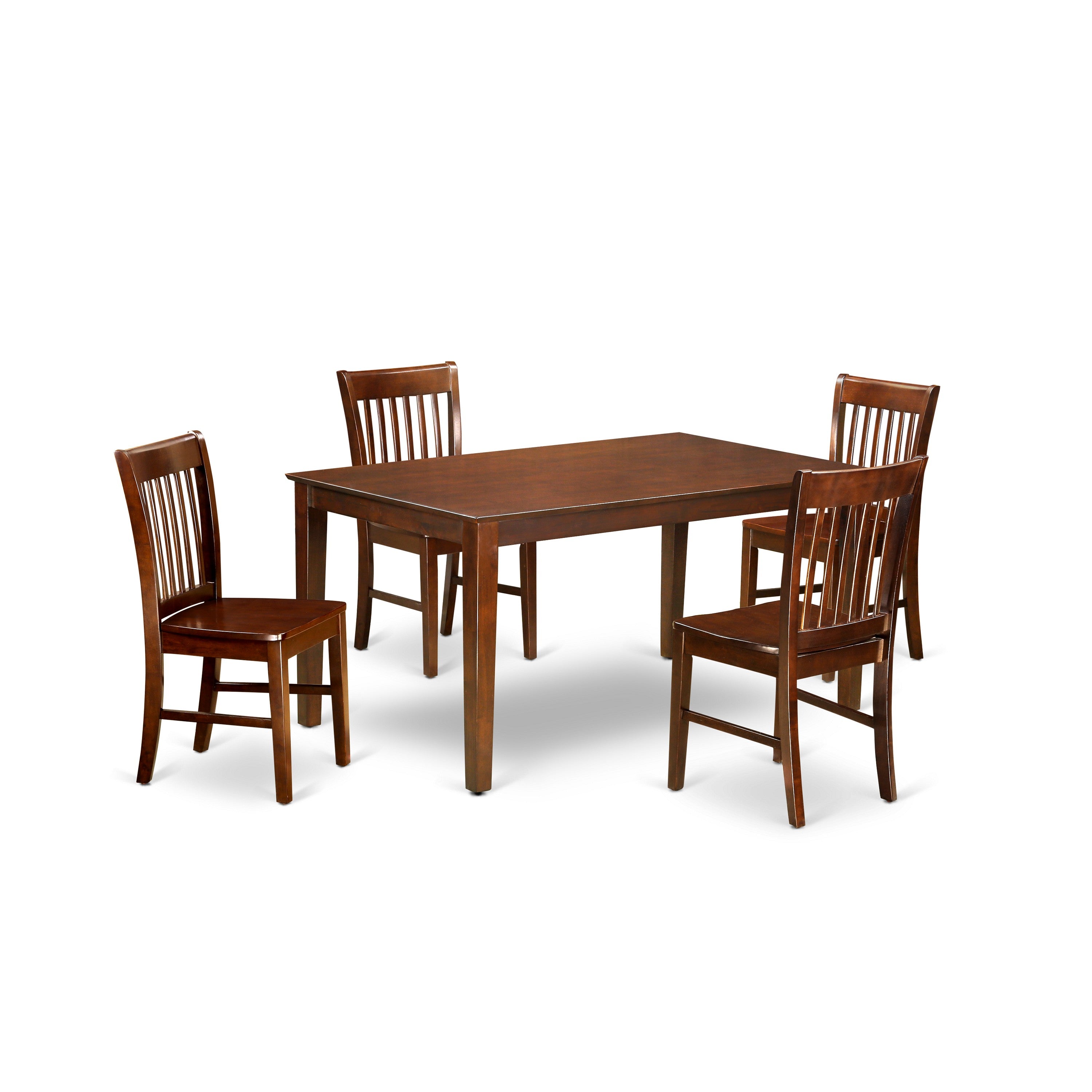 CANO5-MAH-W 5 PC Dining set-Dining Table with 4 Kitchen Dining Chairs