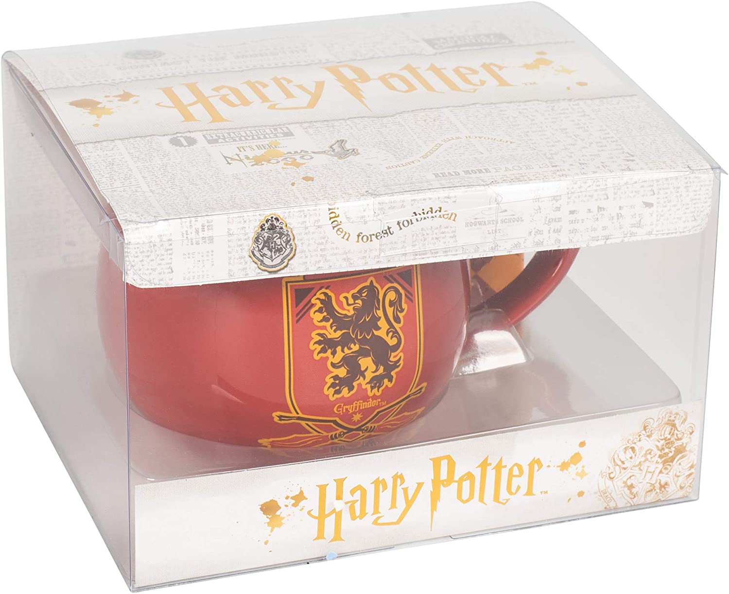 Gryffindor Crest Red and Gold 16 ounce Glossy Ceramic Mug and Coaster Set