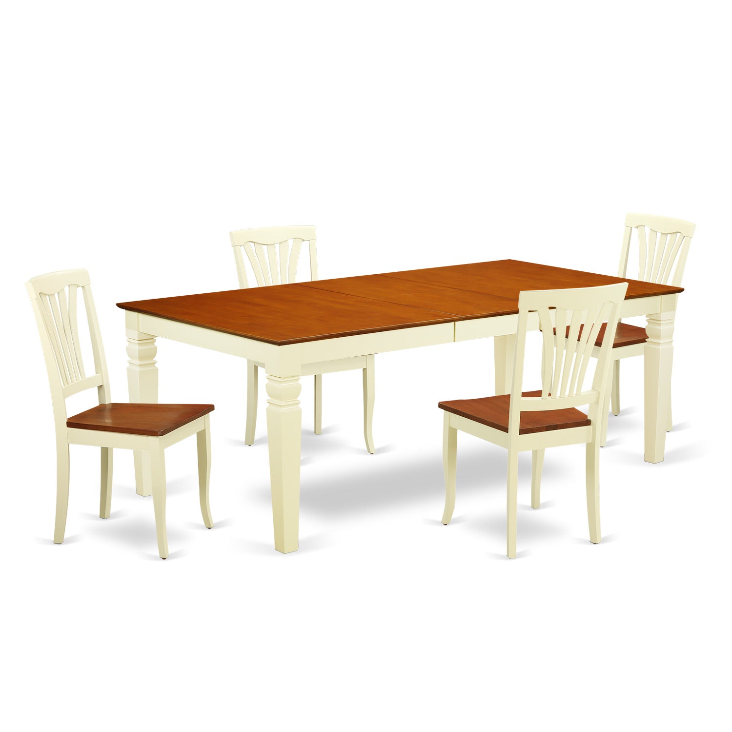 LGAV5-BMK-W 5 Pc Table and chair set with a Dining Table and 4 Kitchen Chairs in Buttermilk and Cherry