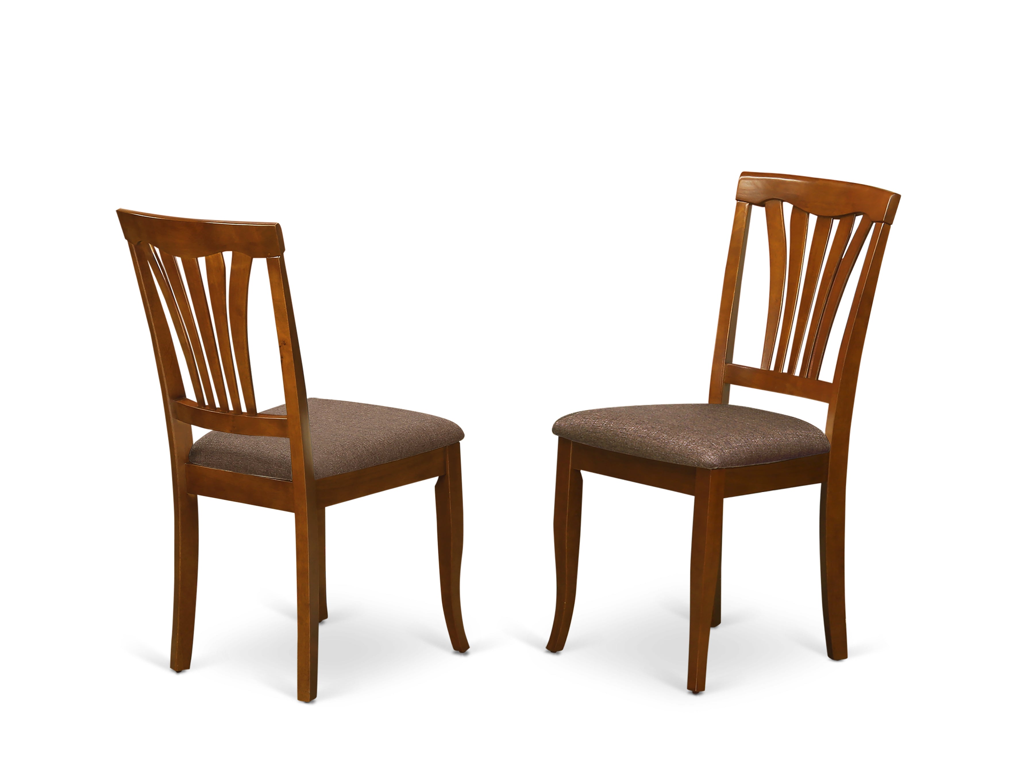 AVC-SBR-C Avon Chair for dining room with Microfiber Upholstered Seat - Saddle Brow Finish