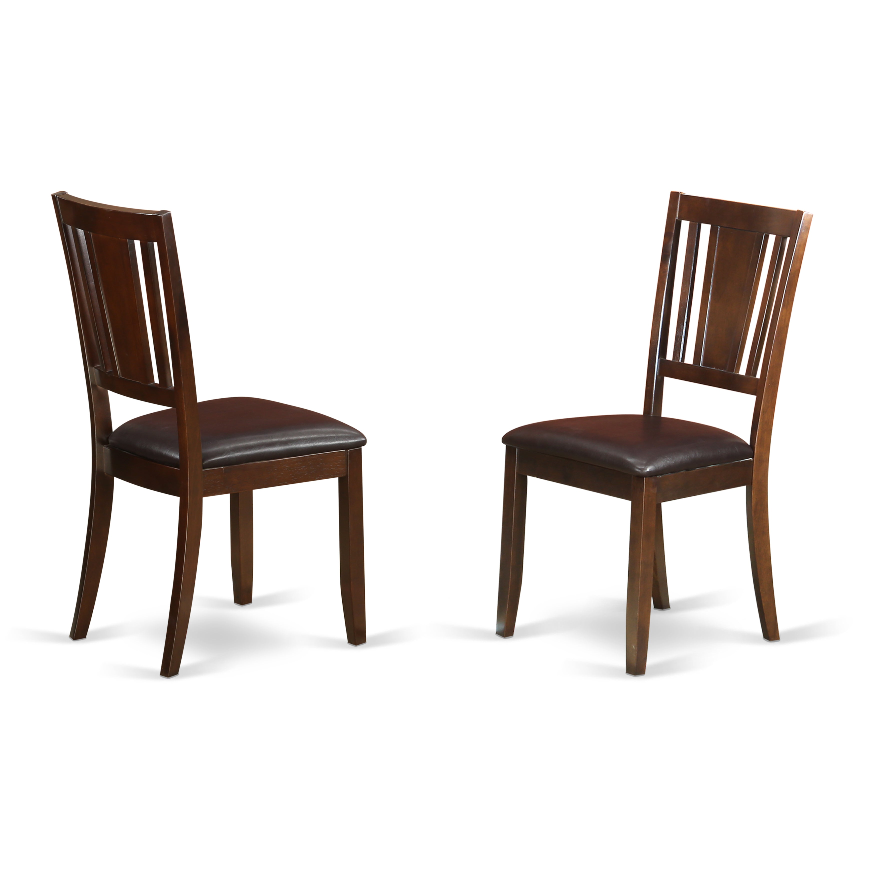 East West Furniture MZDU5-MAH-LC 5Pc Dining Table Set for 4 Consists of a Small Dining Table and 4 Dining Room Chairs with Faux Leather Seat, Drop Leaf Table with Panel Back Chairs, Mahogany Finish