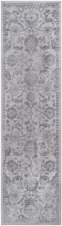 MARFI Contemporary Abstract Stain Resistant Area Rug Home Decor Grey/Silver