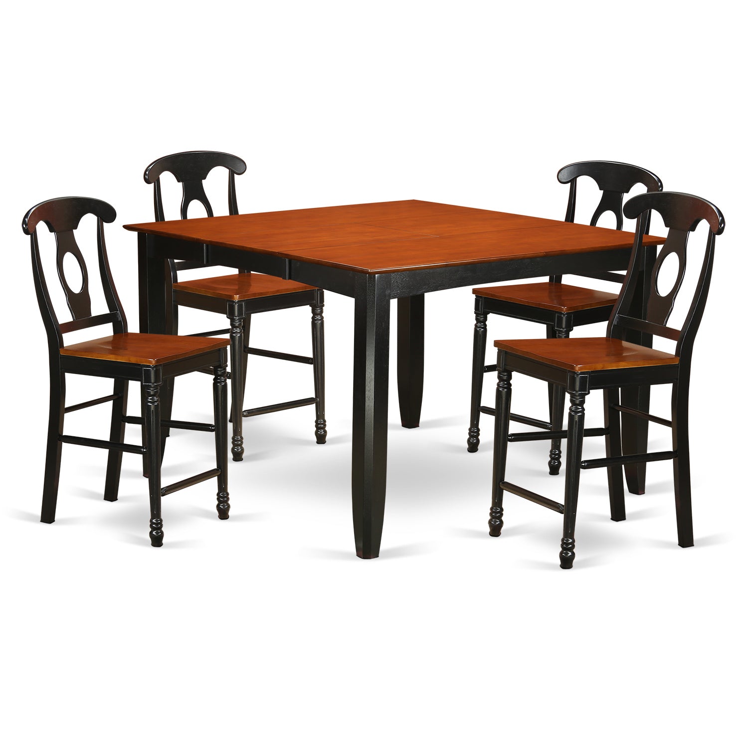 FAKE5H-BLK-W 5 Pc counter height Dining room set-pub Table and 4 Kitchen Dining Chairs.