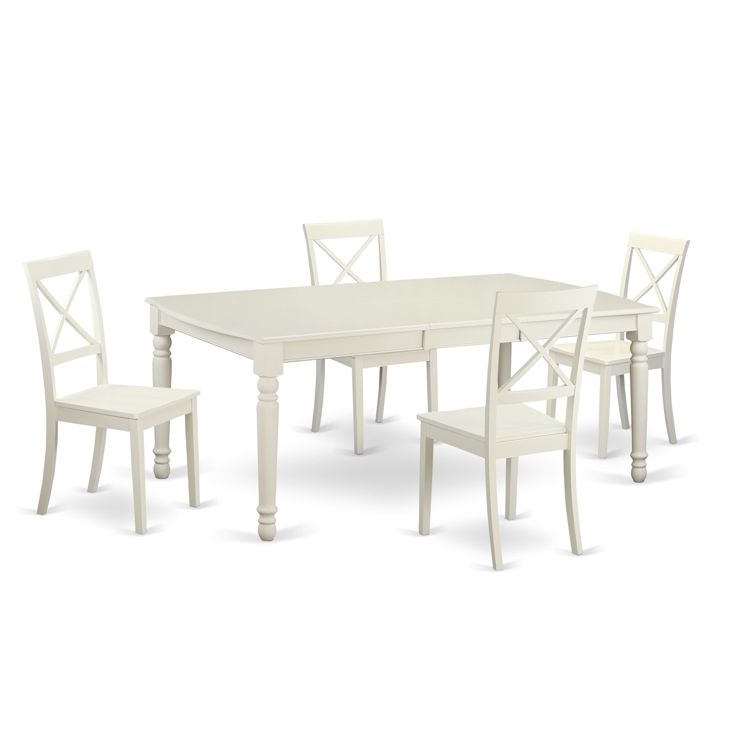 DOBO5-LWH-W 5 Pc dinette set -Kitchen Table and 4 Dining Chairs
