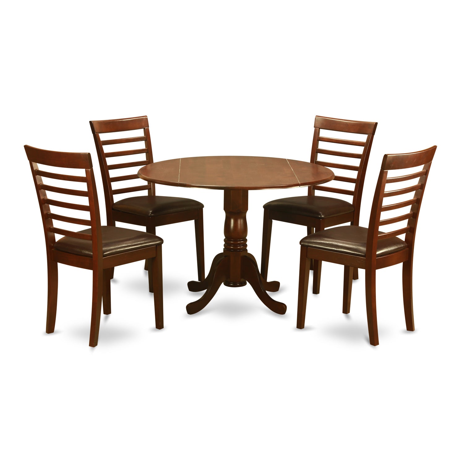 DLML5-MAH-LC 5 Pc small Kitchen Table and Chairs set-small Kitchen Table and 4 Dining Chairs