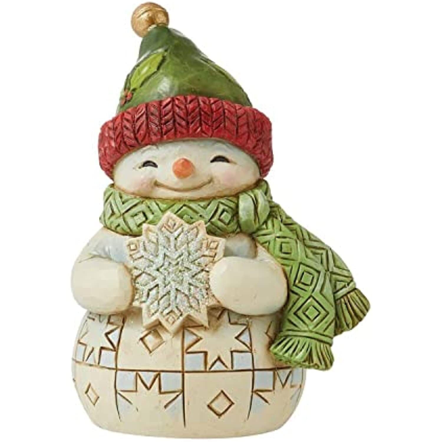 Enesco Jim Shore Heartwood Creek Mini Snowman and Snowflake Figurine