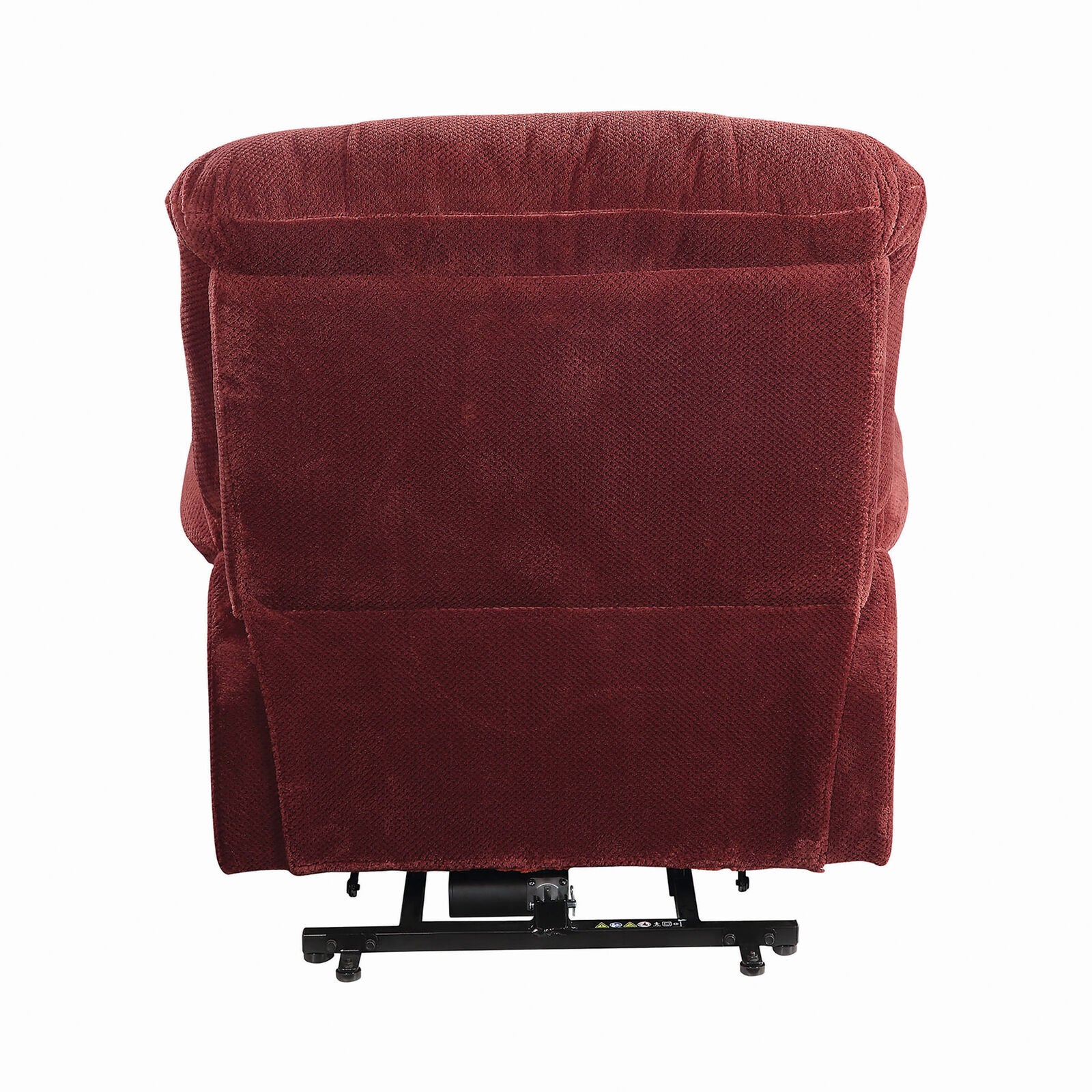 Coaster Upholstered Chenille Power Lift Recliner Brick Red