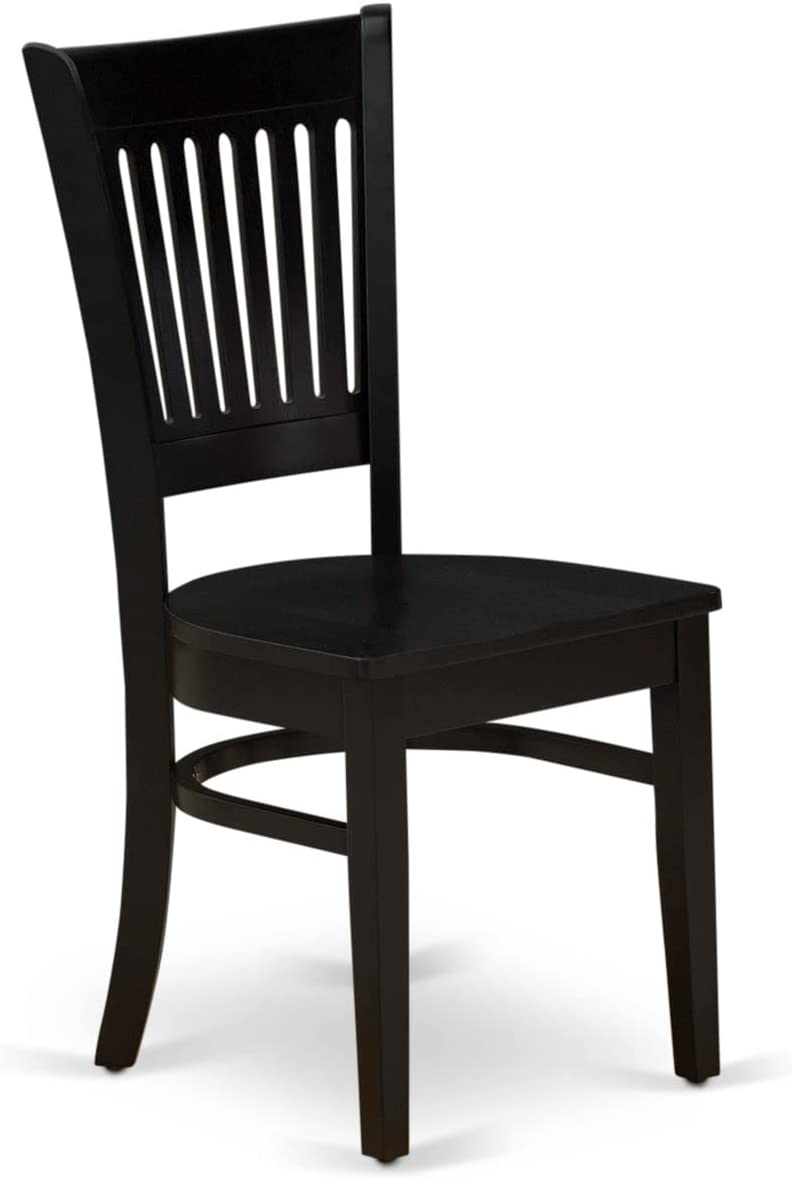 Vancouver Dining Chairs with Wood Seat - Black Finish - Set of 2