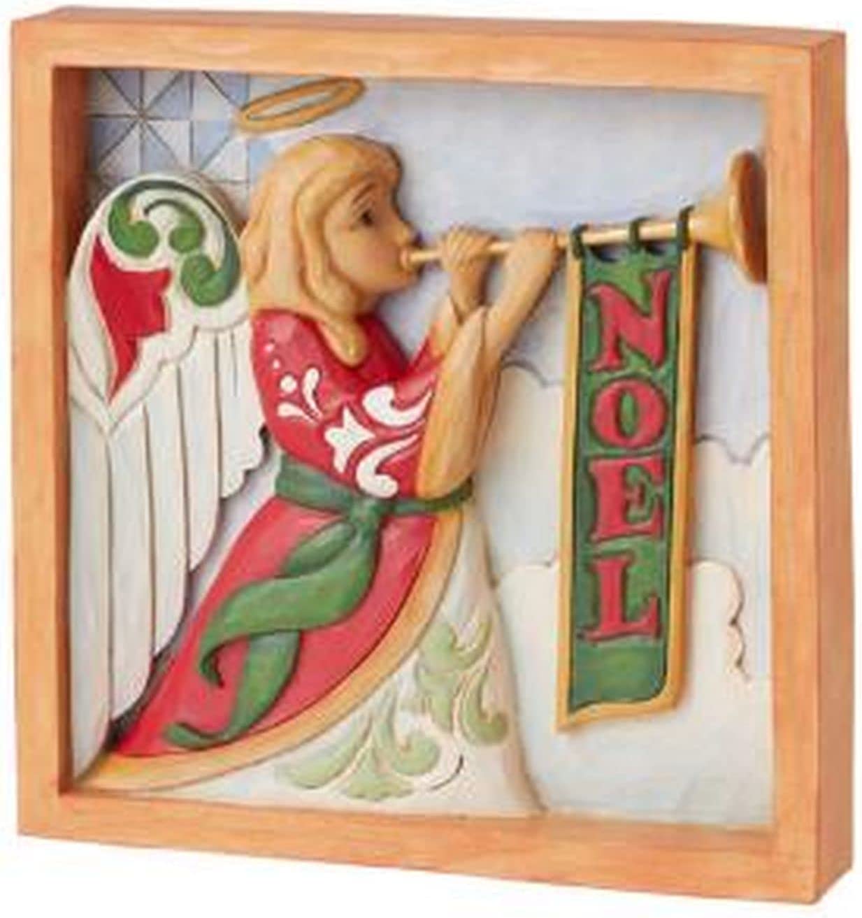 Enesco Jim Shore Heartwood Creek Angel with Trumpet Plaque