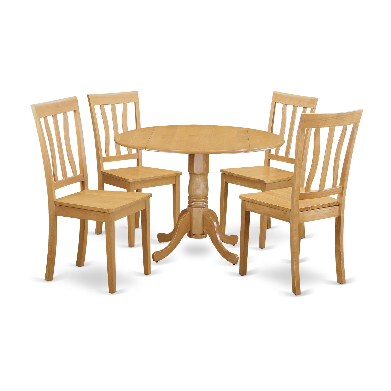 DLAN5-OAK-W 5 Pc Dinette set - Dinette Table and 4 Kitchen Chairs