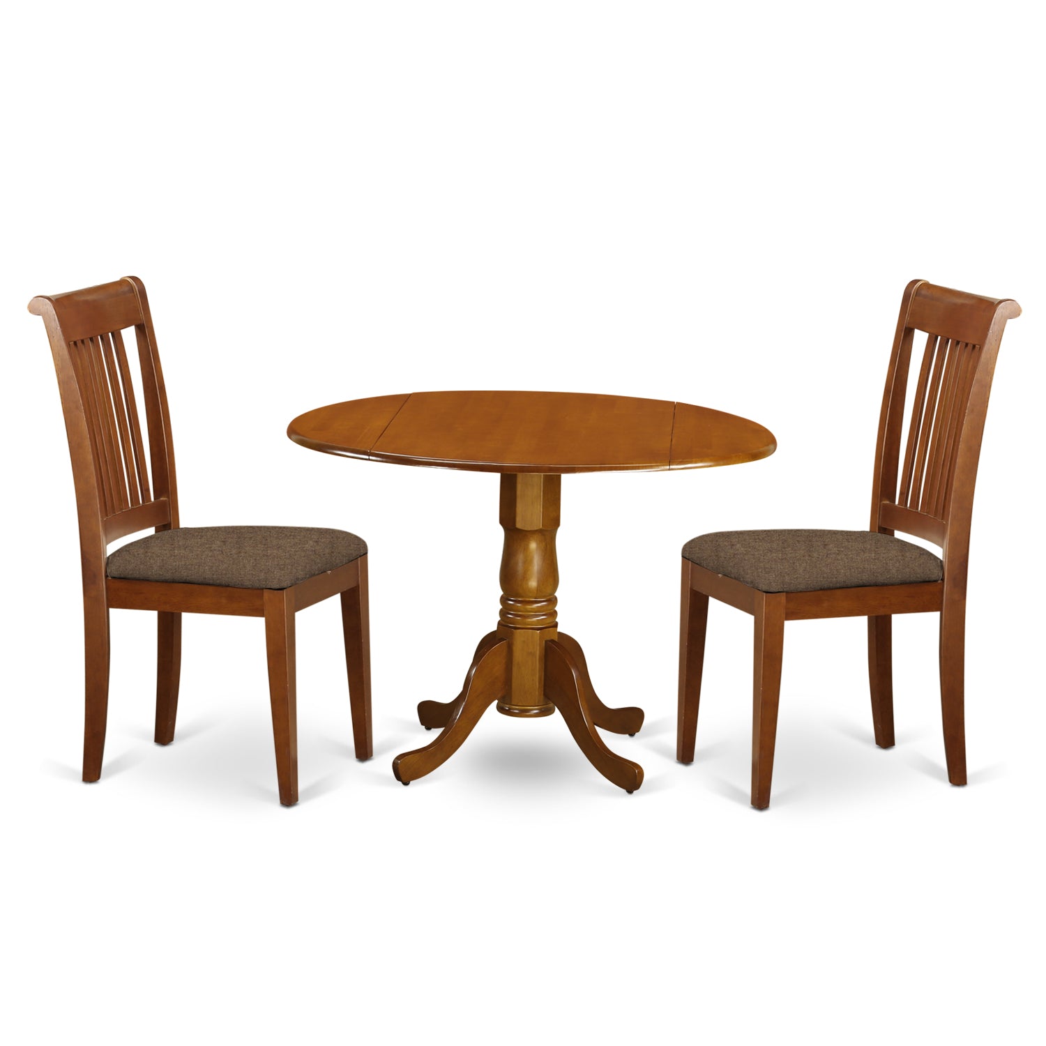 DLPO3-SBR-C 3 PC small Kitchen Table and Chairs set-breakfast nook plus 2 dinette Chairs