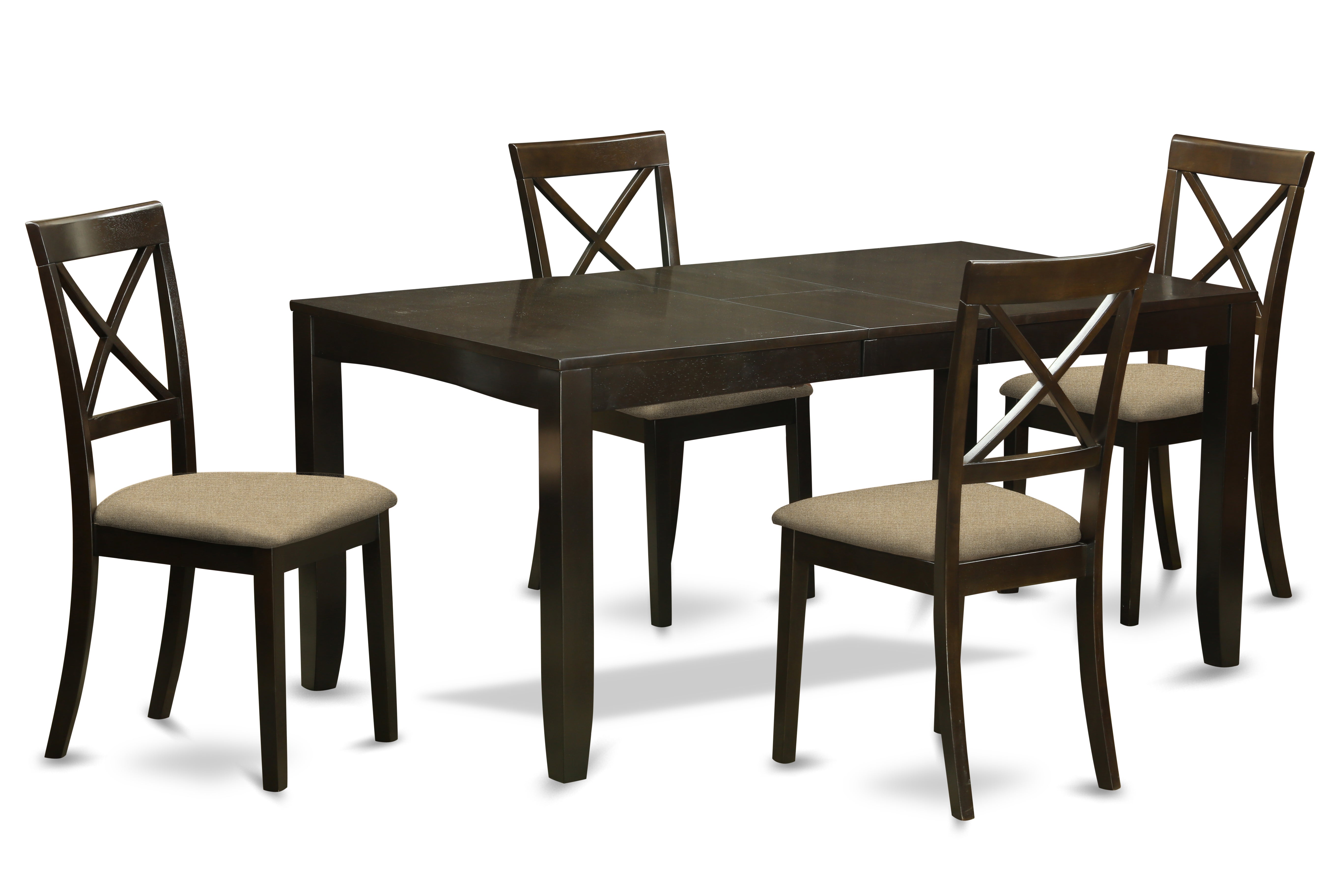 LYBO5-CAP-C 5 Pc Dining room set for 4-Dining Table with Leaf Plus 4 Chairs for Dining room