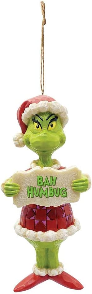 Enesco Jim Shore Dr. Seuss The Grinch Bah Humbug Hanging Ornament
