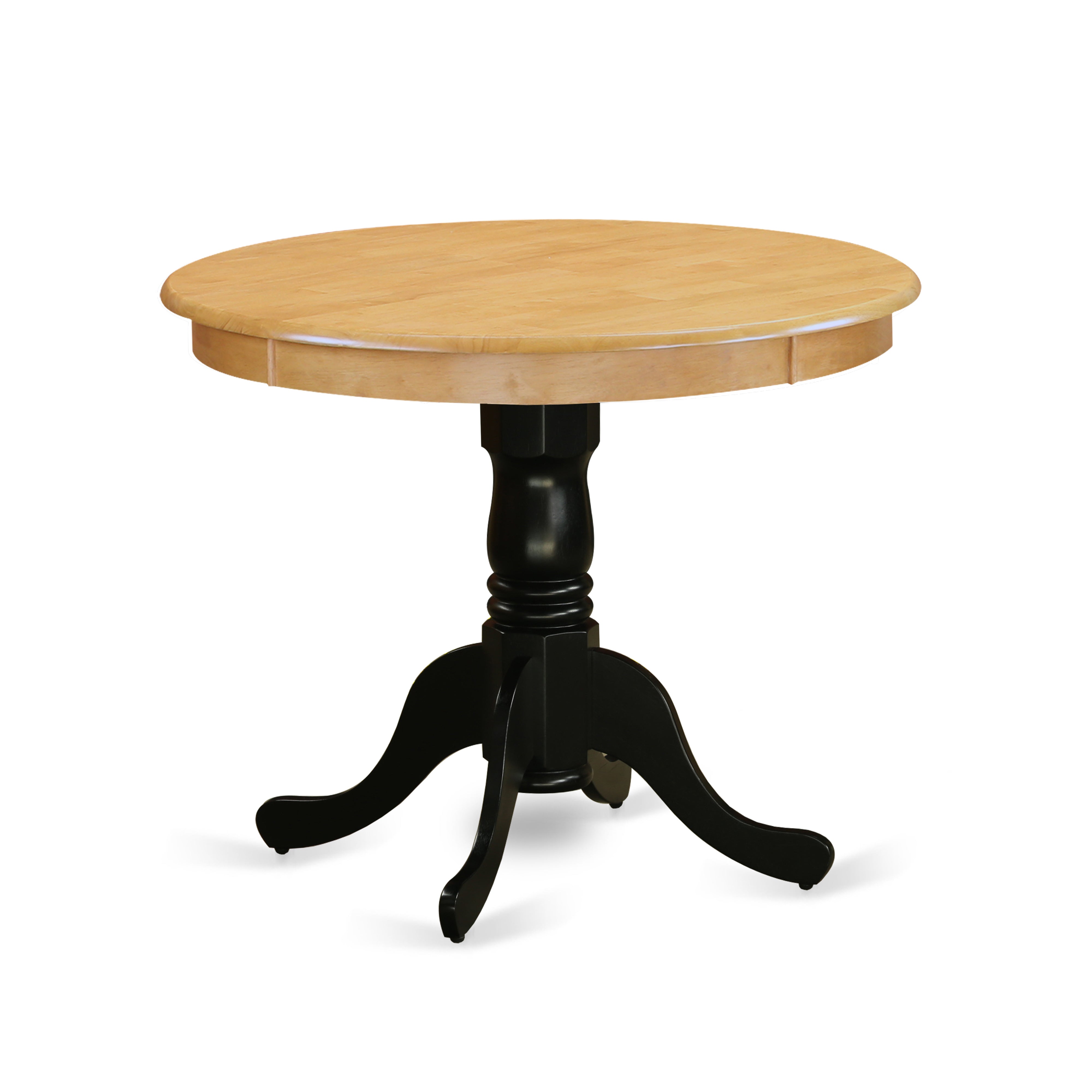 ANT-OBK-TP Antique Table 36" Round in Oak and Black Finish