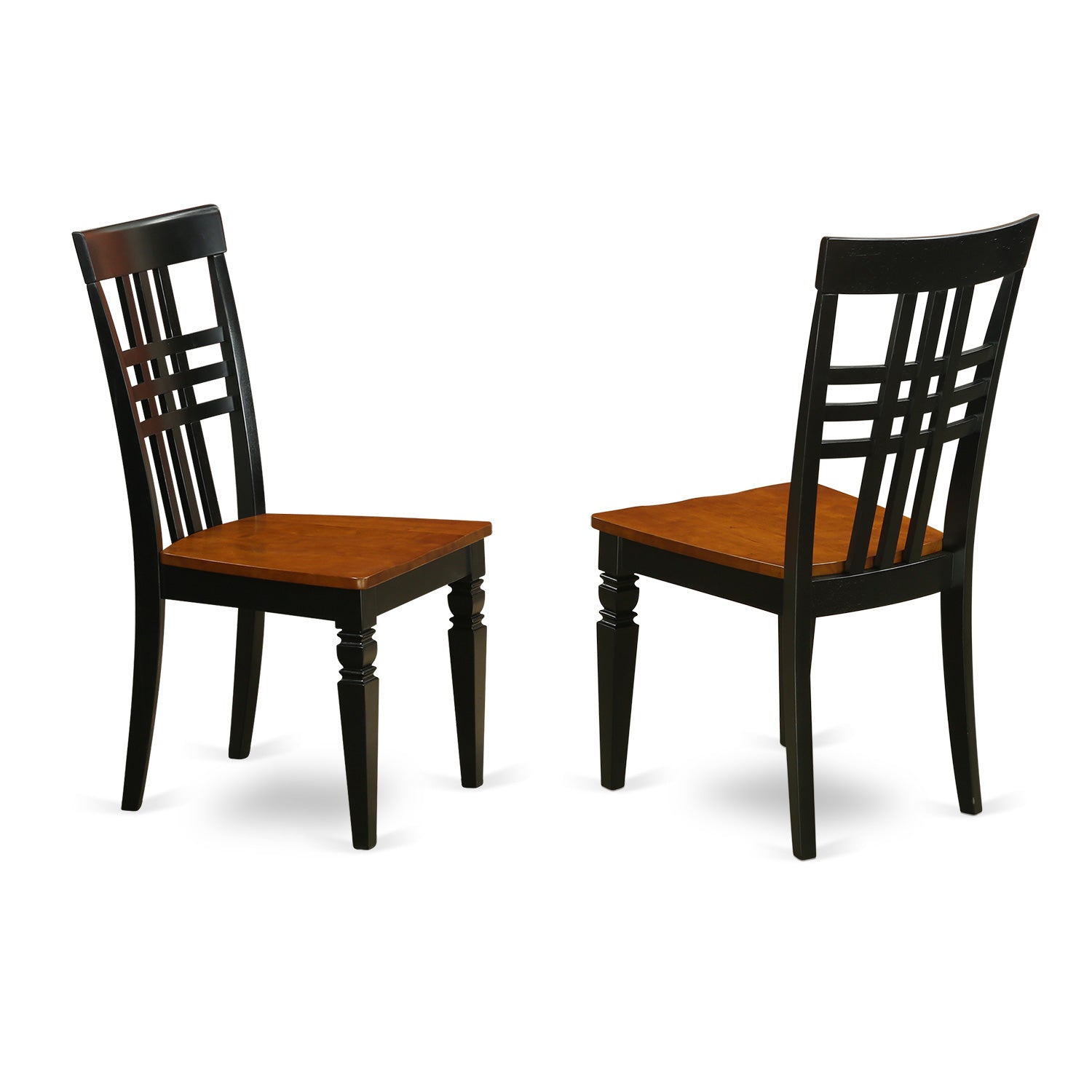 East West Furniture NDLG5-BCH-W 5Pc Dinette Set Includes a Small Table and 4 Dining Chairs with Asian Hardwood Seat and Panel Back, Black and Cherry Finish