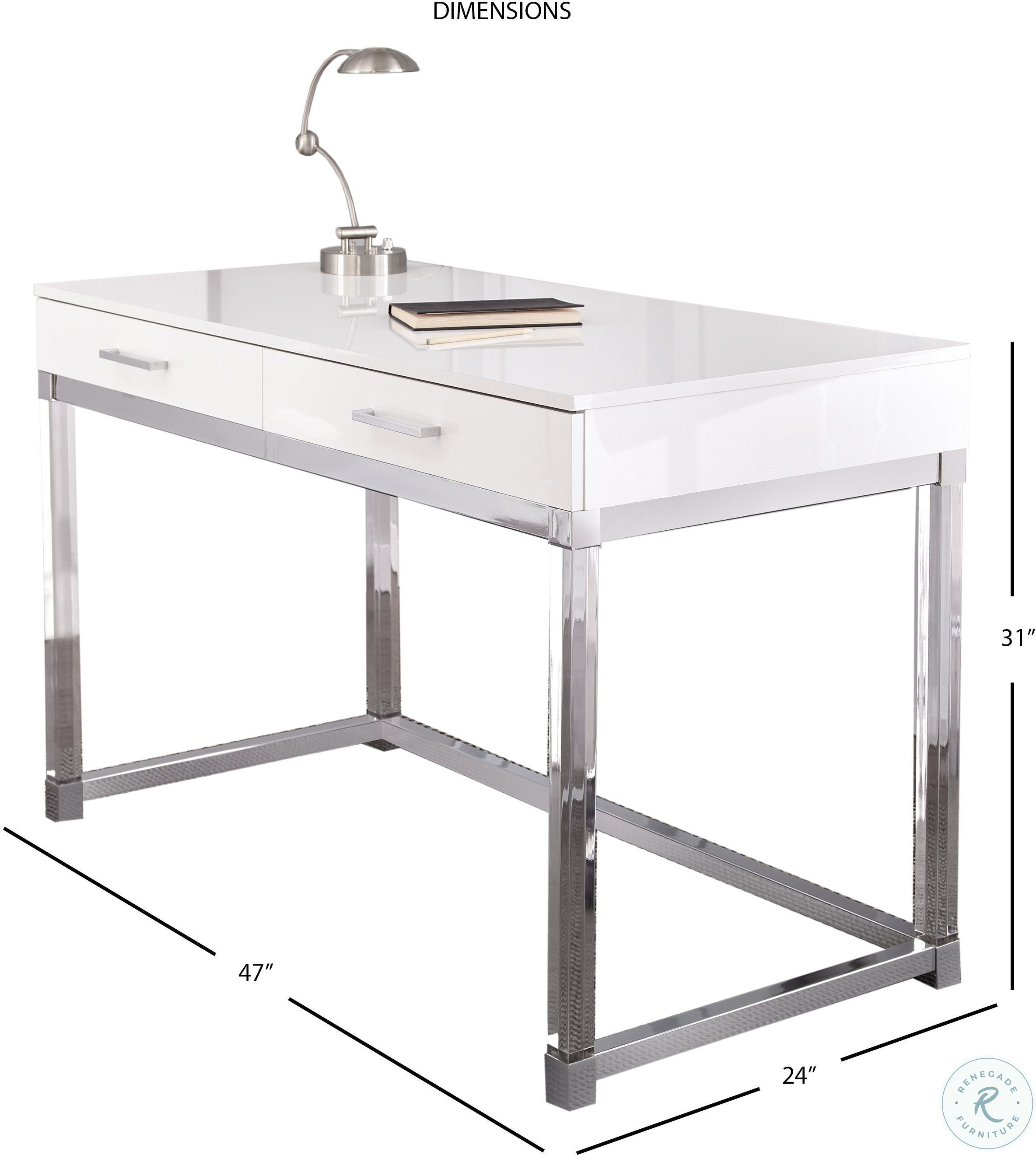 Steve Silver Everett White Painted Wood Desk