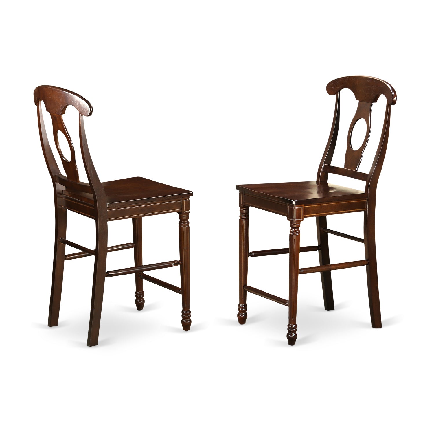 KES-MAH-W Kenley Counter Height Stools With Wood Seat In Mahogany Finish