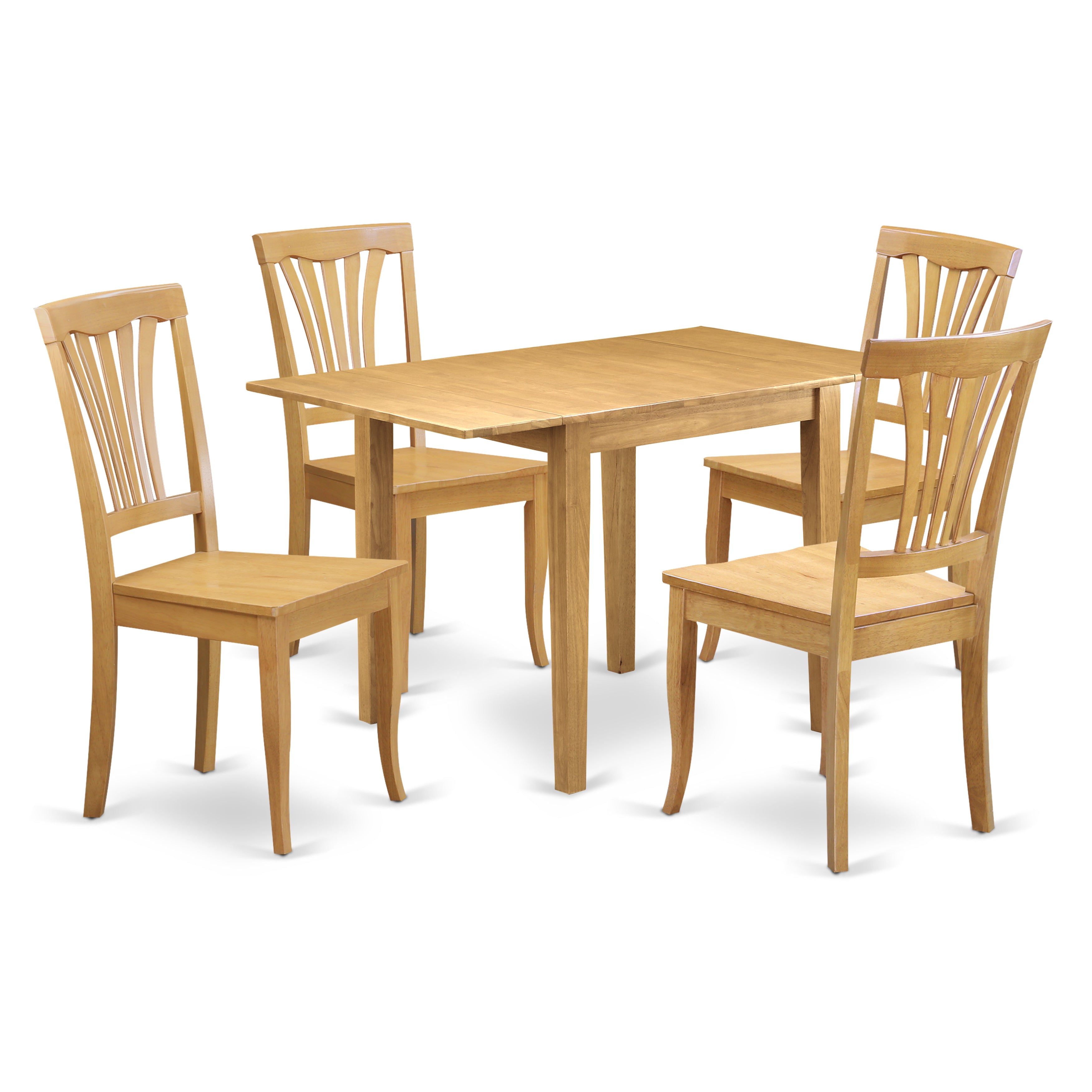 East West Furniture NDAV5-OAK-W Dining Set 5 Pc- 4 Awesome Dining Room Chairs and a Beautiful modern Dining Table - Oak Finish Hardwood Chair Seat - Oak Finish Hardwood Structure.
