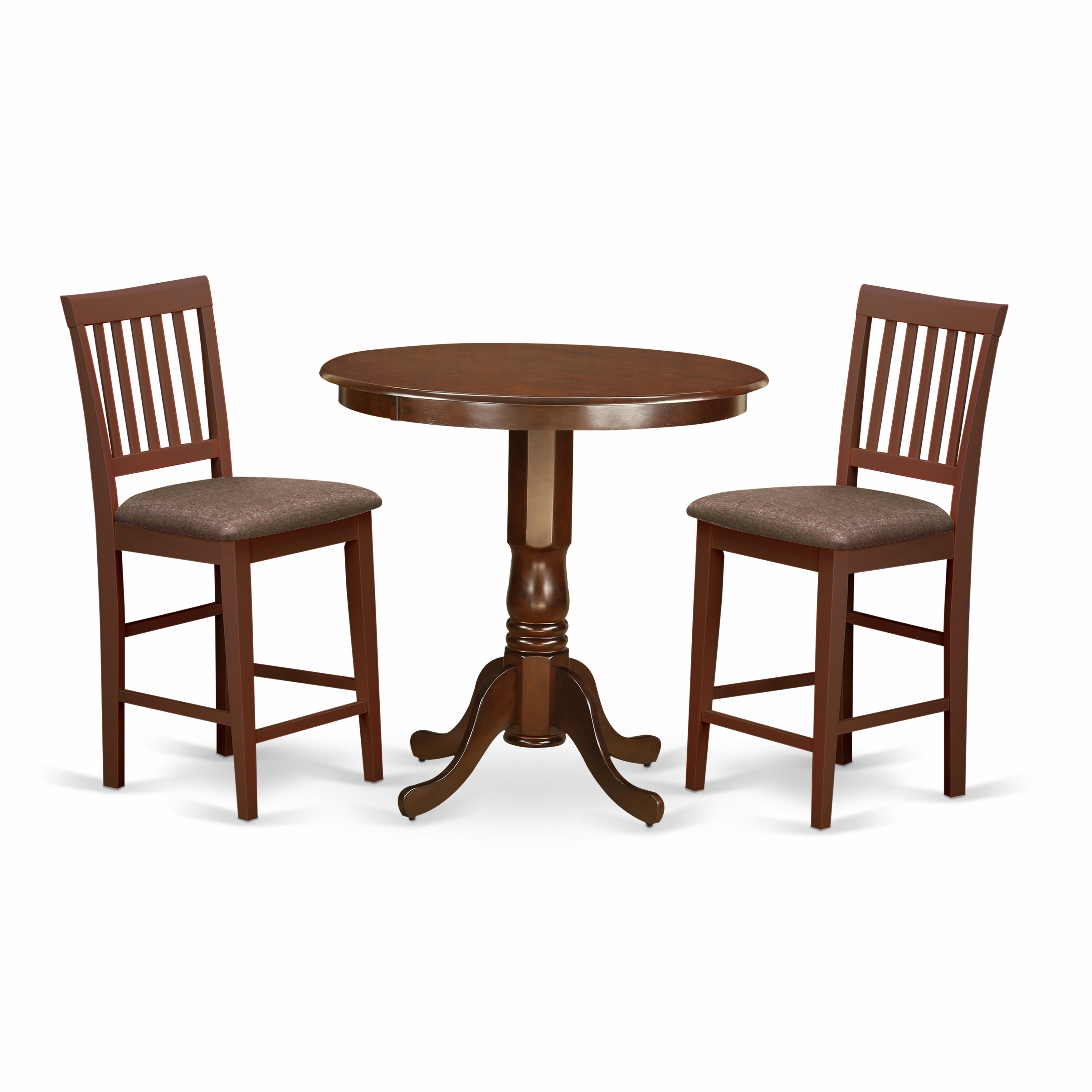 JAVN3-MAH-C 3 Pc Dining counter height set - Dining Table and 2 counter height Chairs.