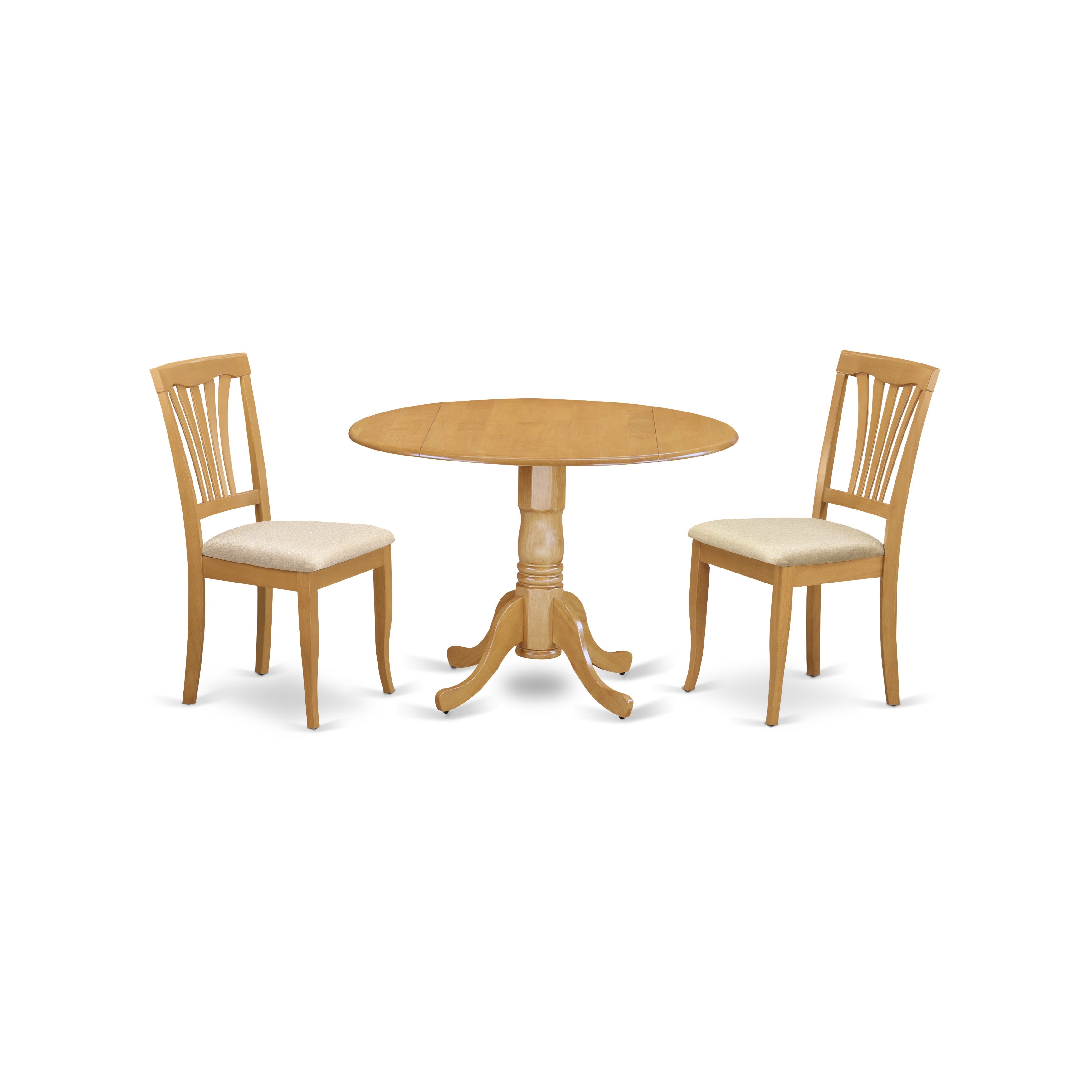 DLAV3-OAK-C 3 PC small Kitchen Table and Chairs set-small Kitchen Table plus 2 dinette Chairs