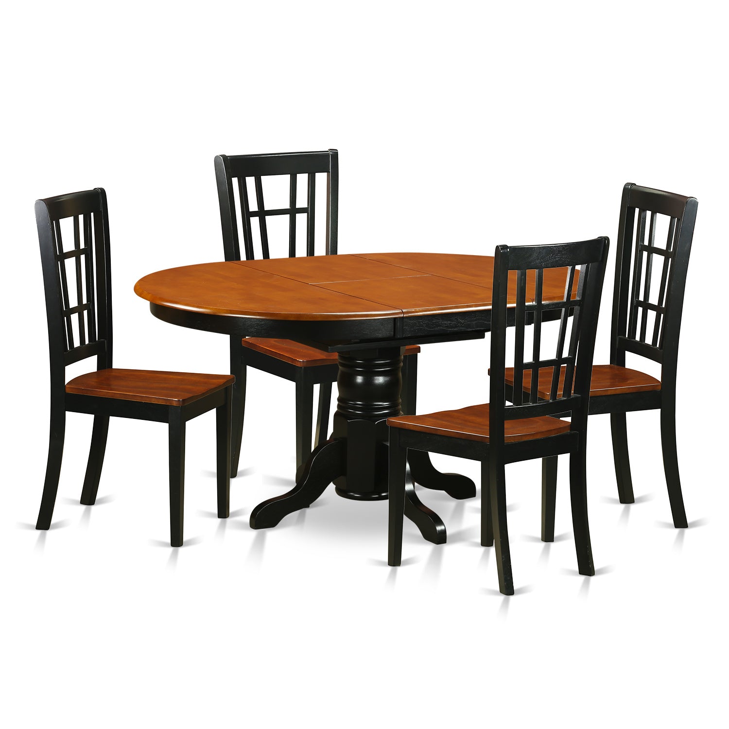 KENI5-BCH-W 5 PC Kitchen Table set-Dining Table and 4 Wooden Kitchen Chairs