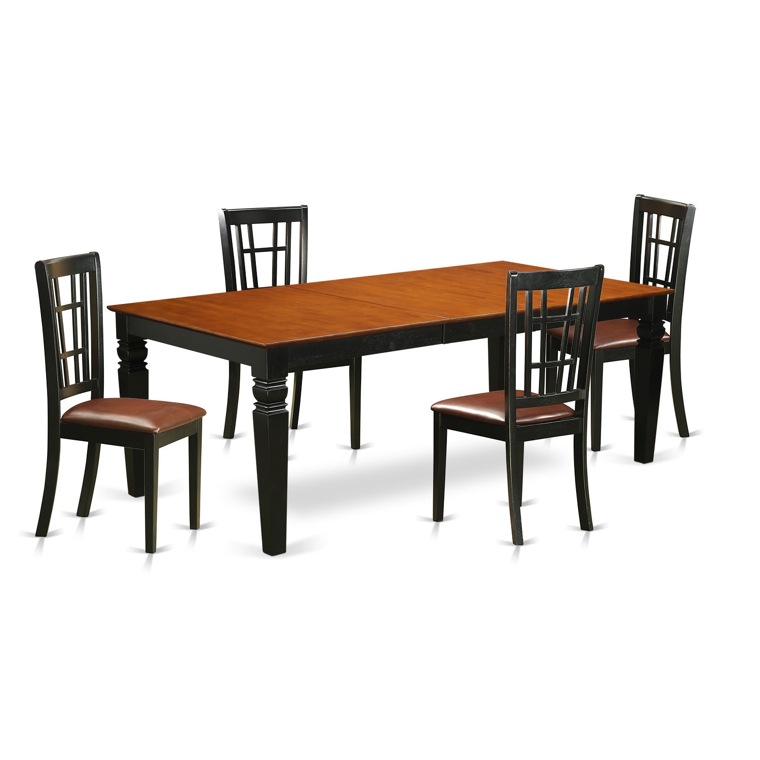 LGNI5-BCH-LC 5 Pc Dining room set with a Dining Table and 4 Dining Chairs in Black and Cherry