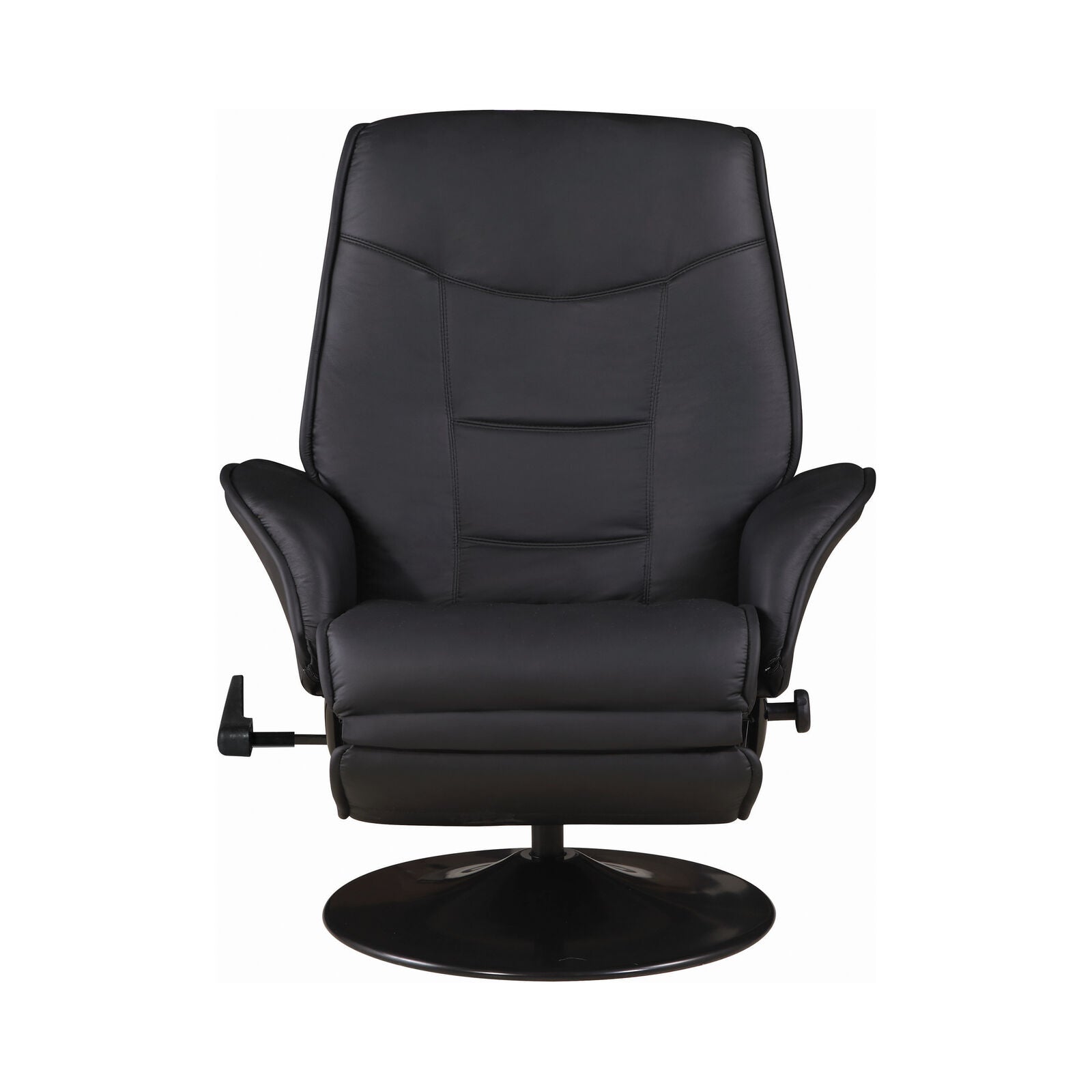 Coaster Swivel Recliner With Leatherette Flared Arm Black 7501