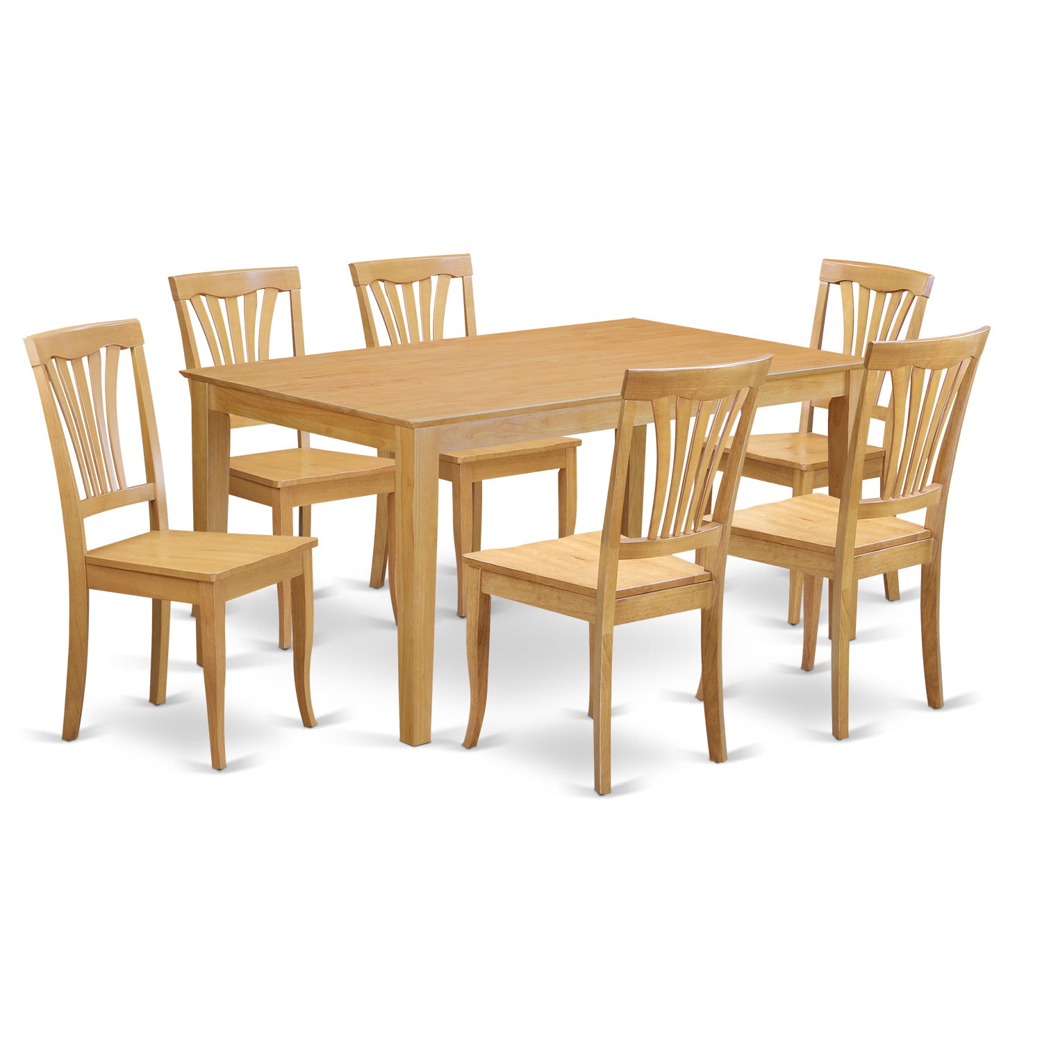 CAAV7-OAK-W 7 Pc Dining room set - Dining Table and 6 Dining Chairs