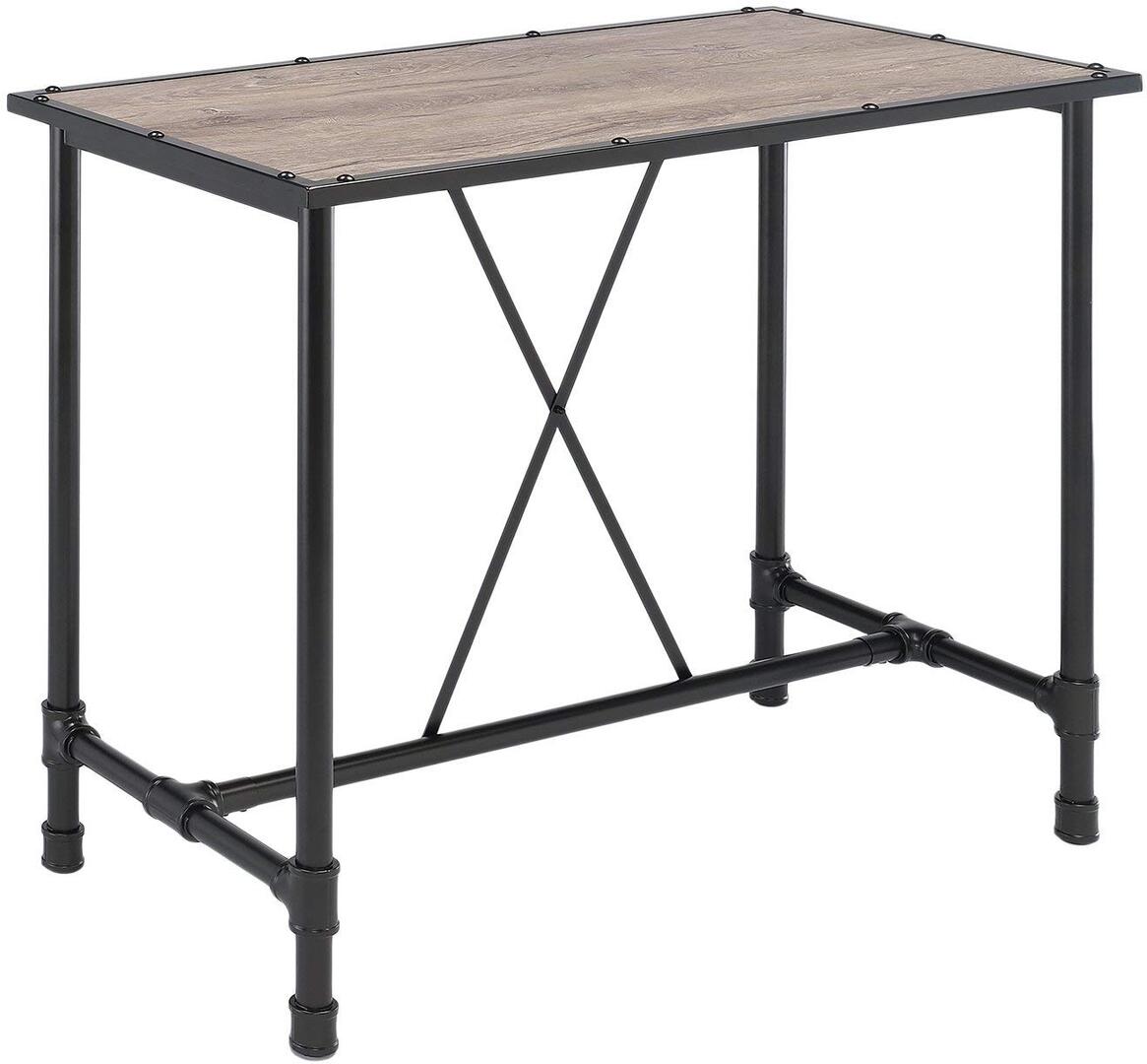 ACME Industrial Style Caitlin Bar Table, Rustic Oak and Black