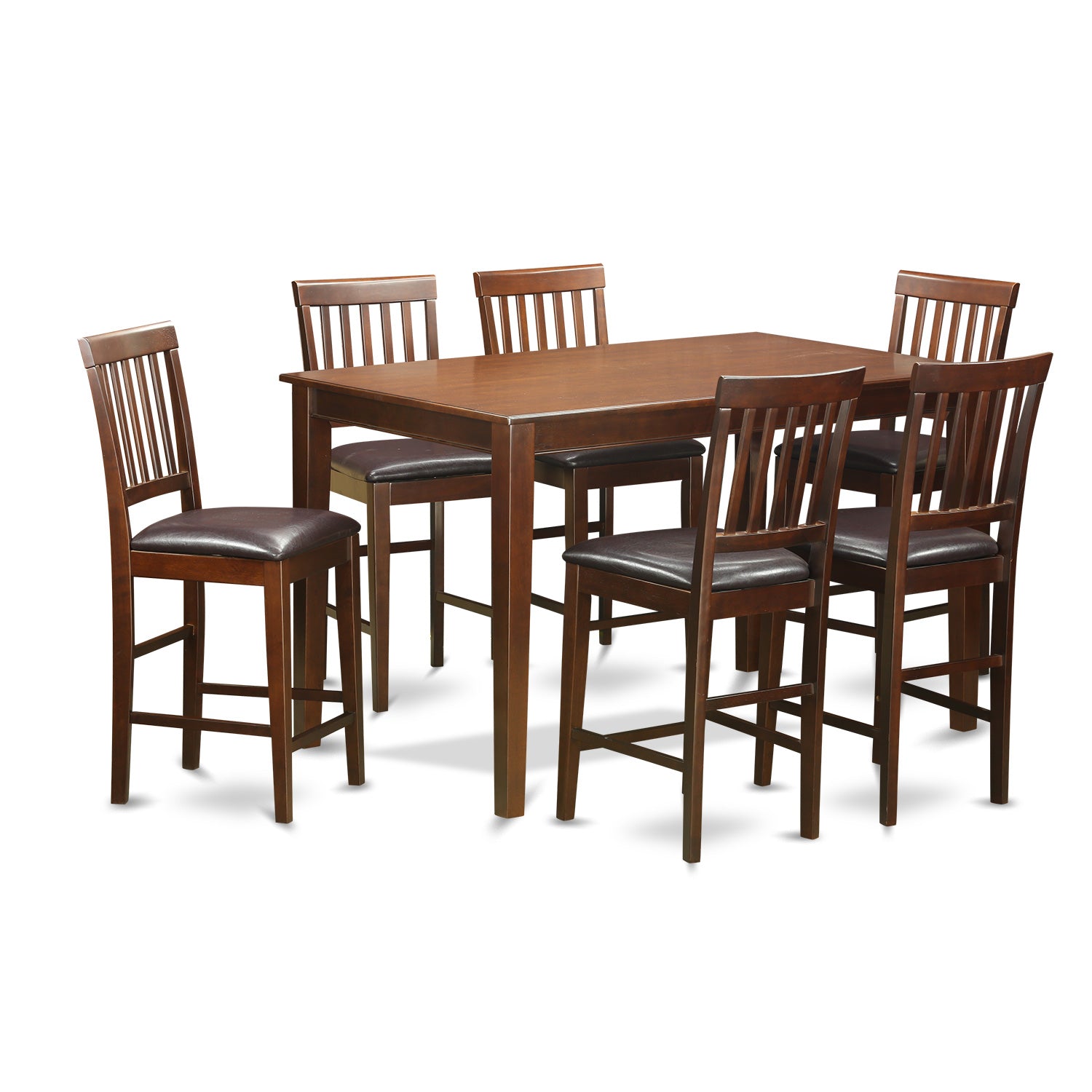 DUVN7H-MAH-LC 7 Pc Counter height Table set- counter height Table and 6 counter height stool.