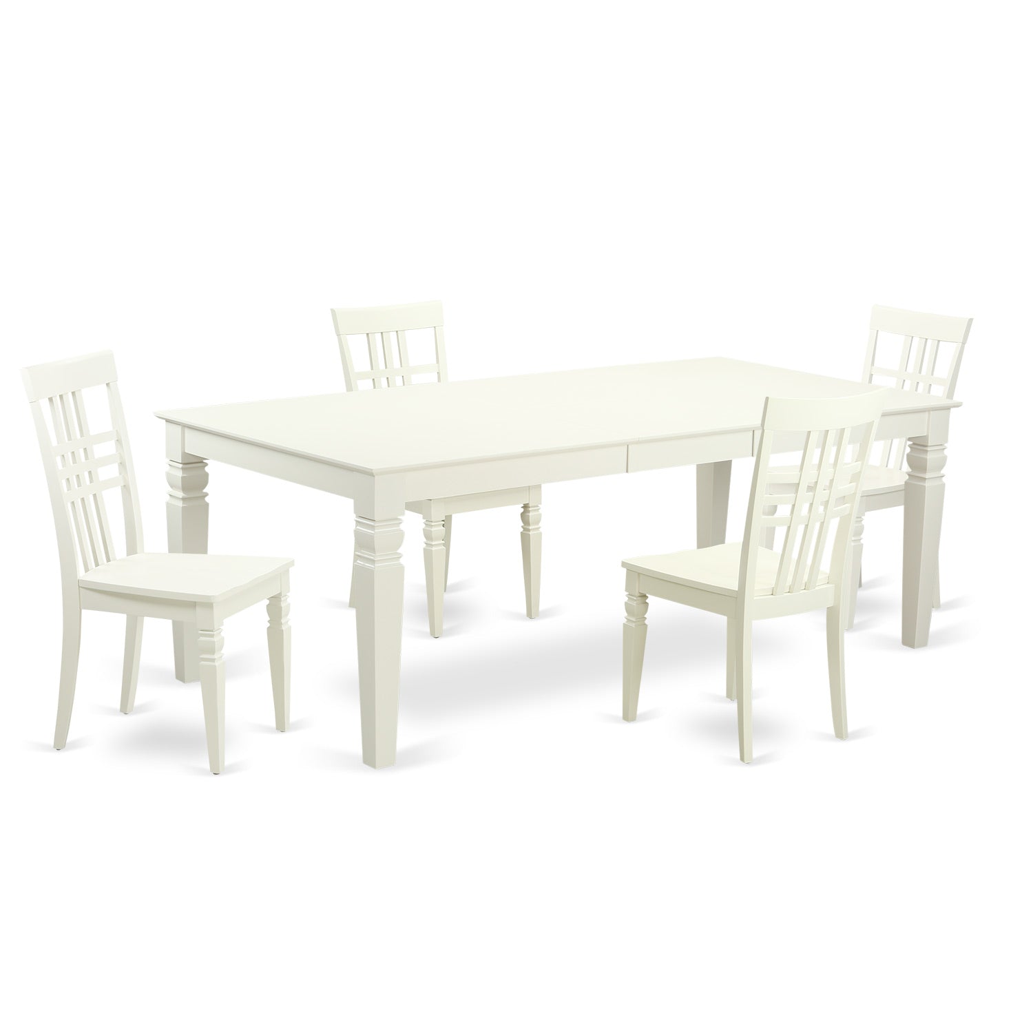 LGLG5-LWH-W 5 Pc Dining room set with a Table and 4 Dining Chairs in Linen White