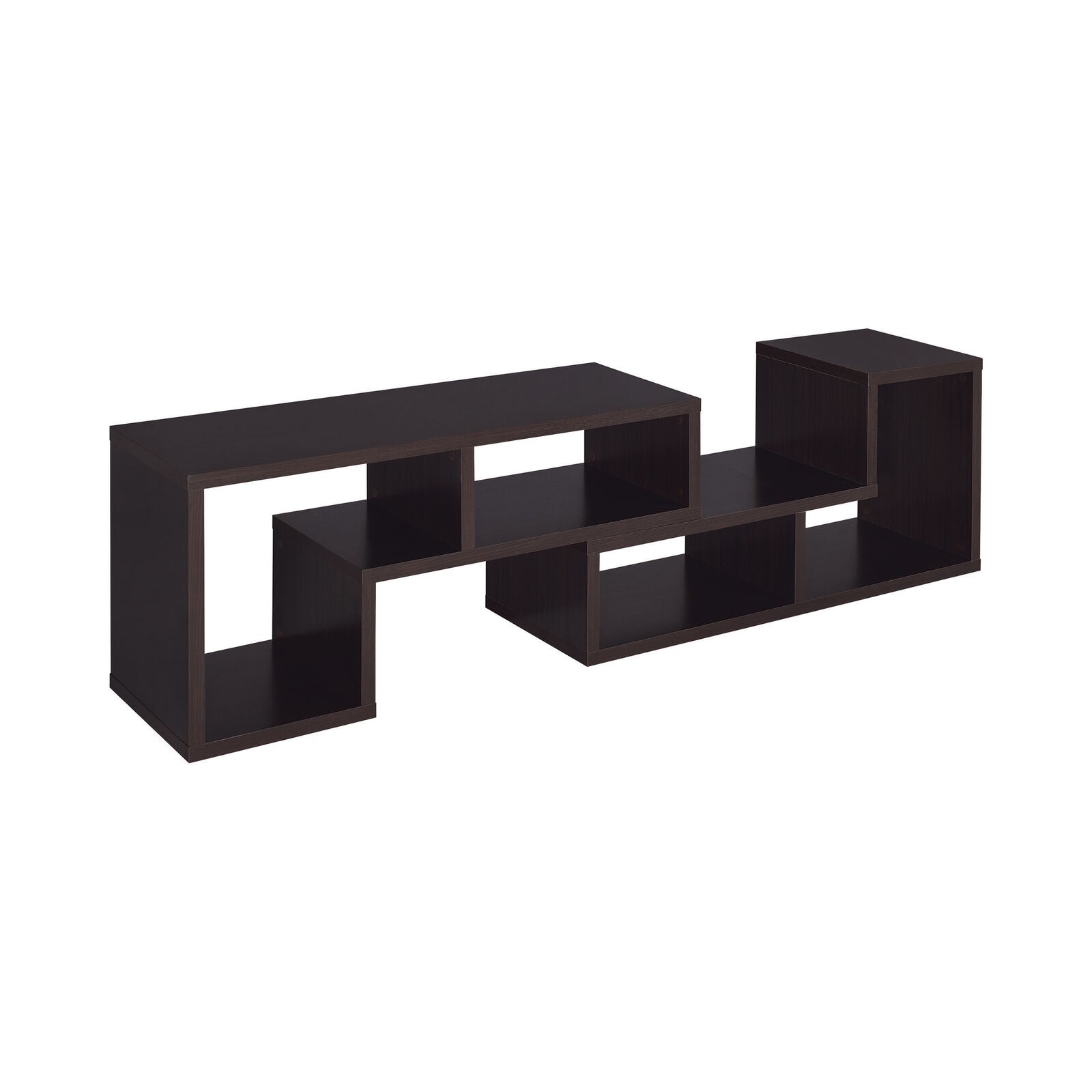 Velma Modern Convertable Bookcase And TV Console in Cappuccino