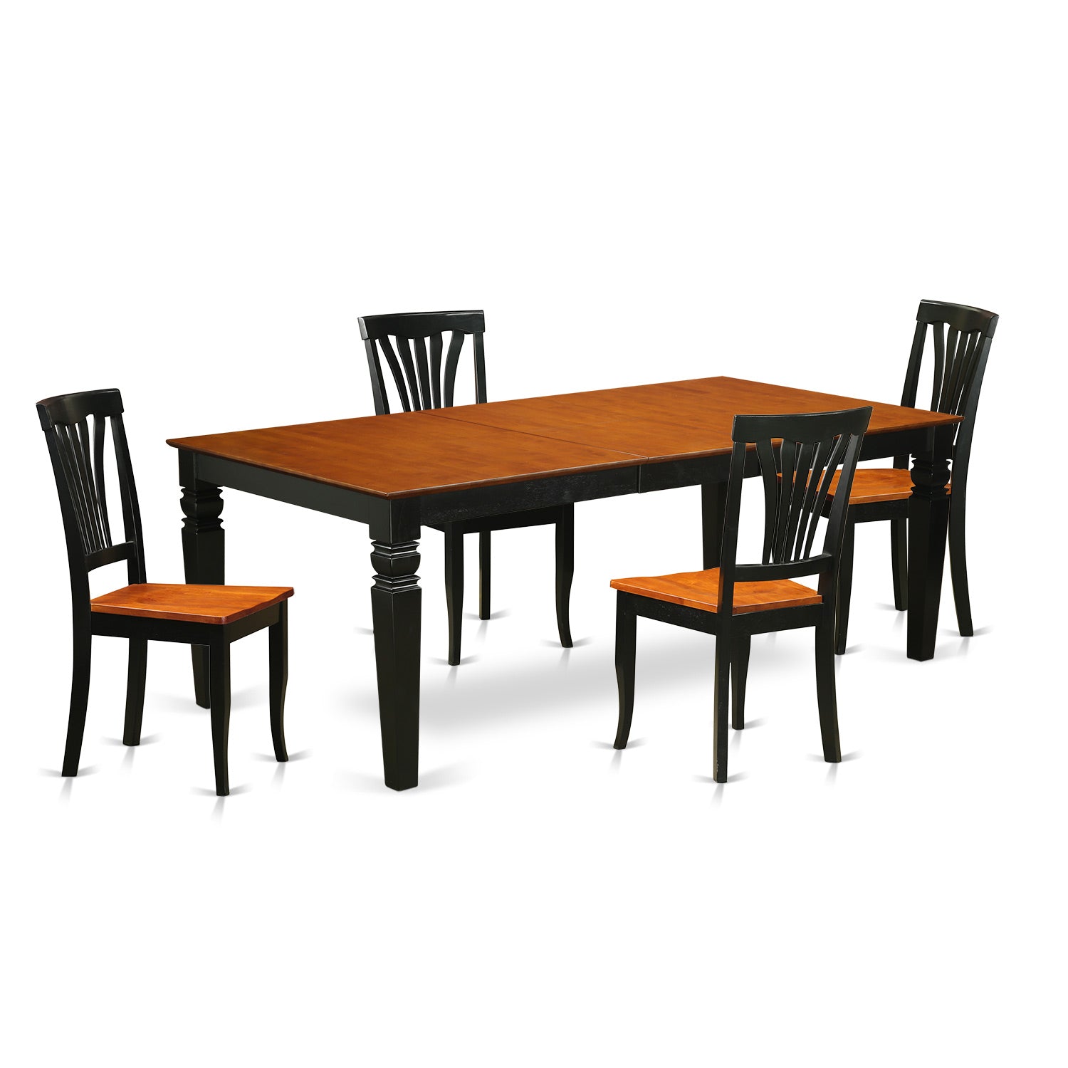 LGAV5-BCH-W 5 Pc Table and chair set with a Table and 4 Dining Chairs in Black and Cherry