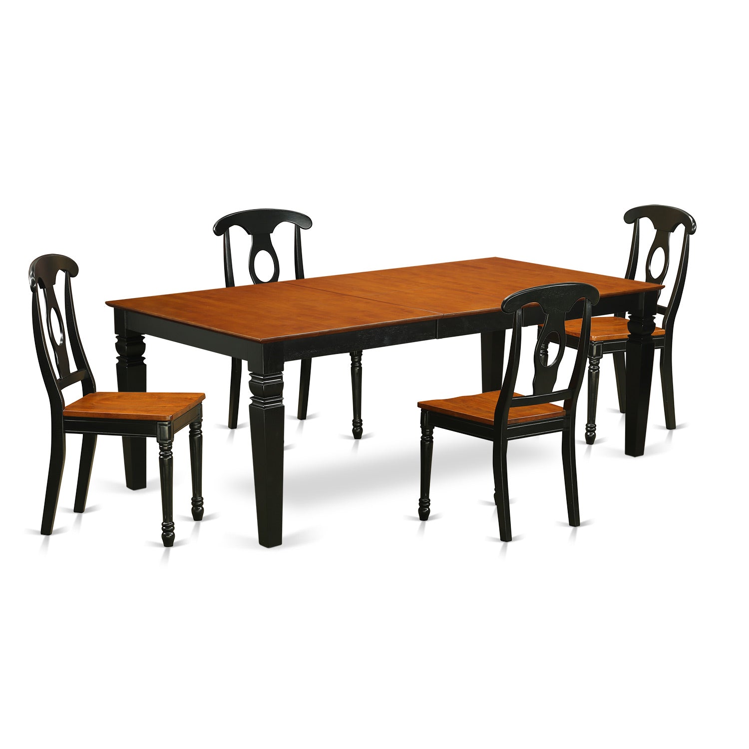 LGKE5-BCH-W 5 Pc Table and chair set with a Table and 4 Dining Chairs in Black and Cherry