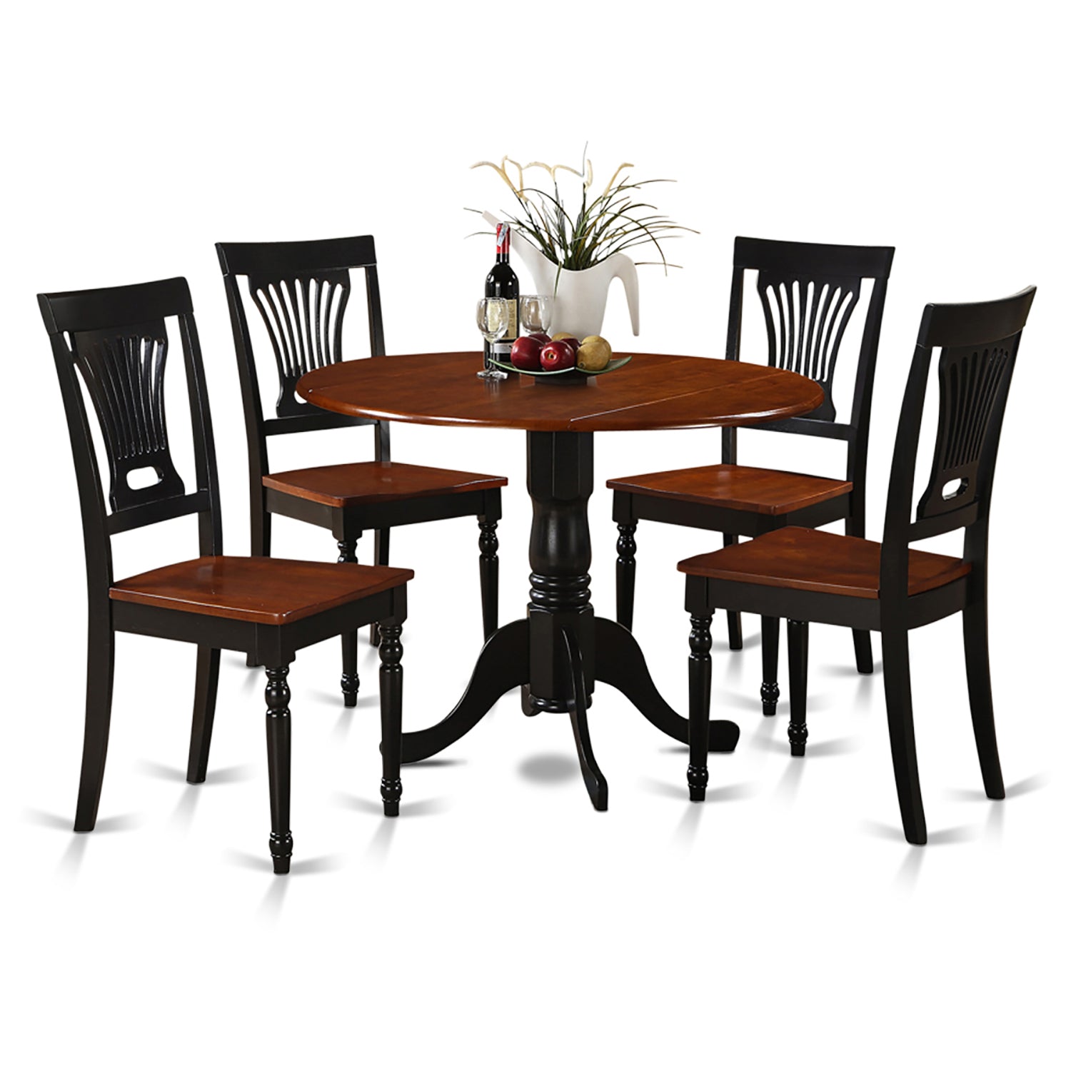 DLPL5-BCH-W 5 Pc small Kitchen Table and Chairs set-Table and 4 dinette Chairs