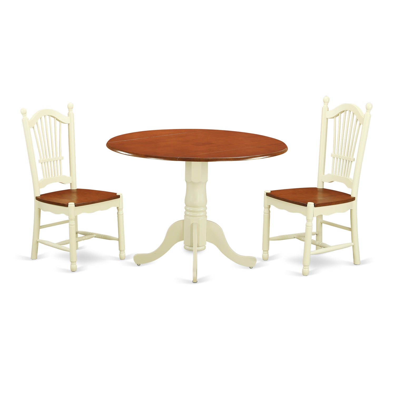 DLDO3-BMK-W 3 PC Kitchen dinette set-Kitchen dinette Table and 2 Kitchen Dining Chairs