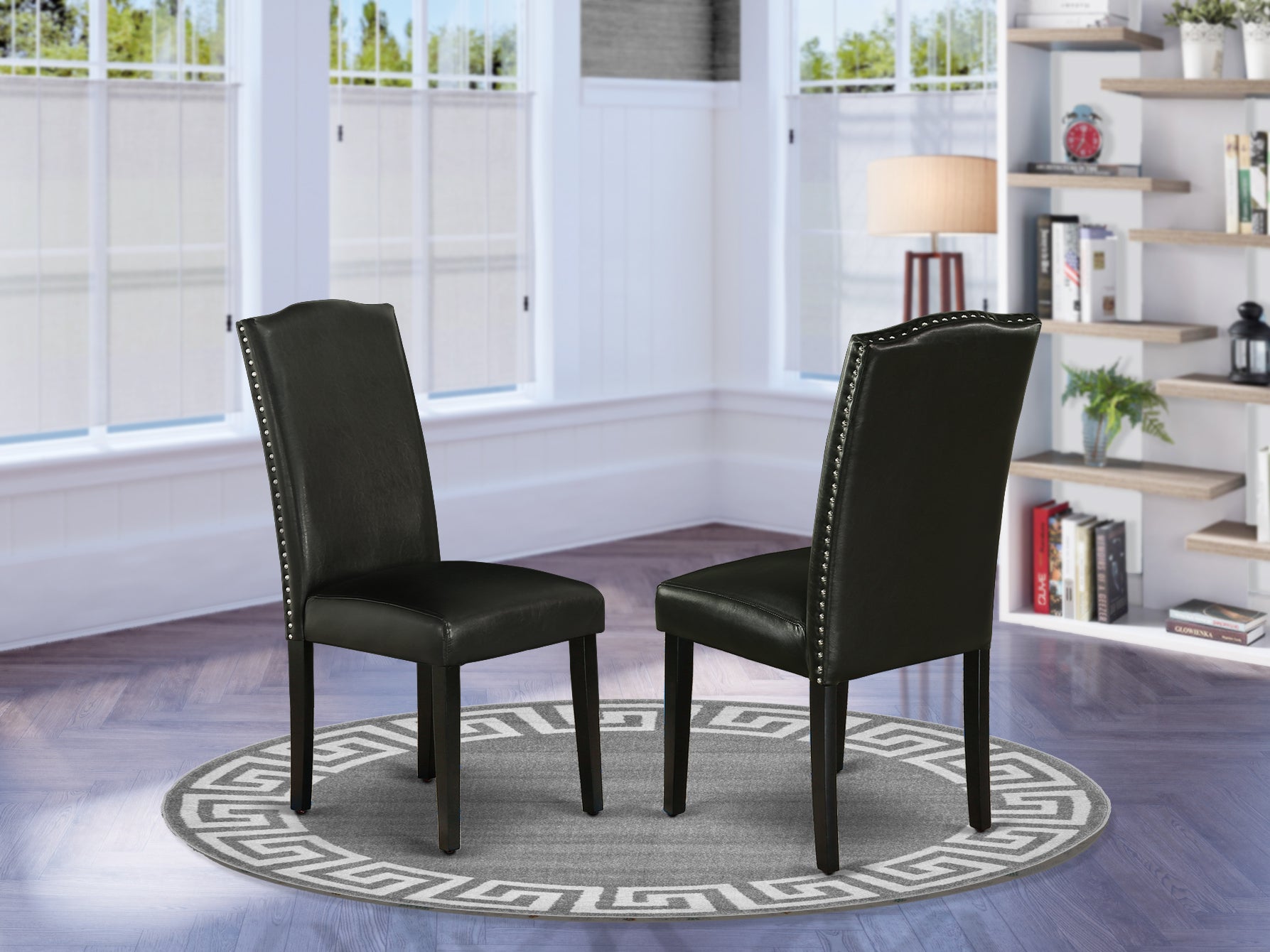 ENP1T69 Encinal Parson Chair With Black Leg And Pu Leather Color Black