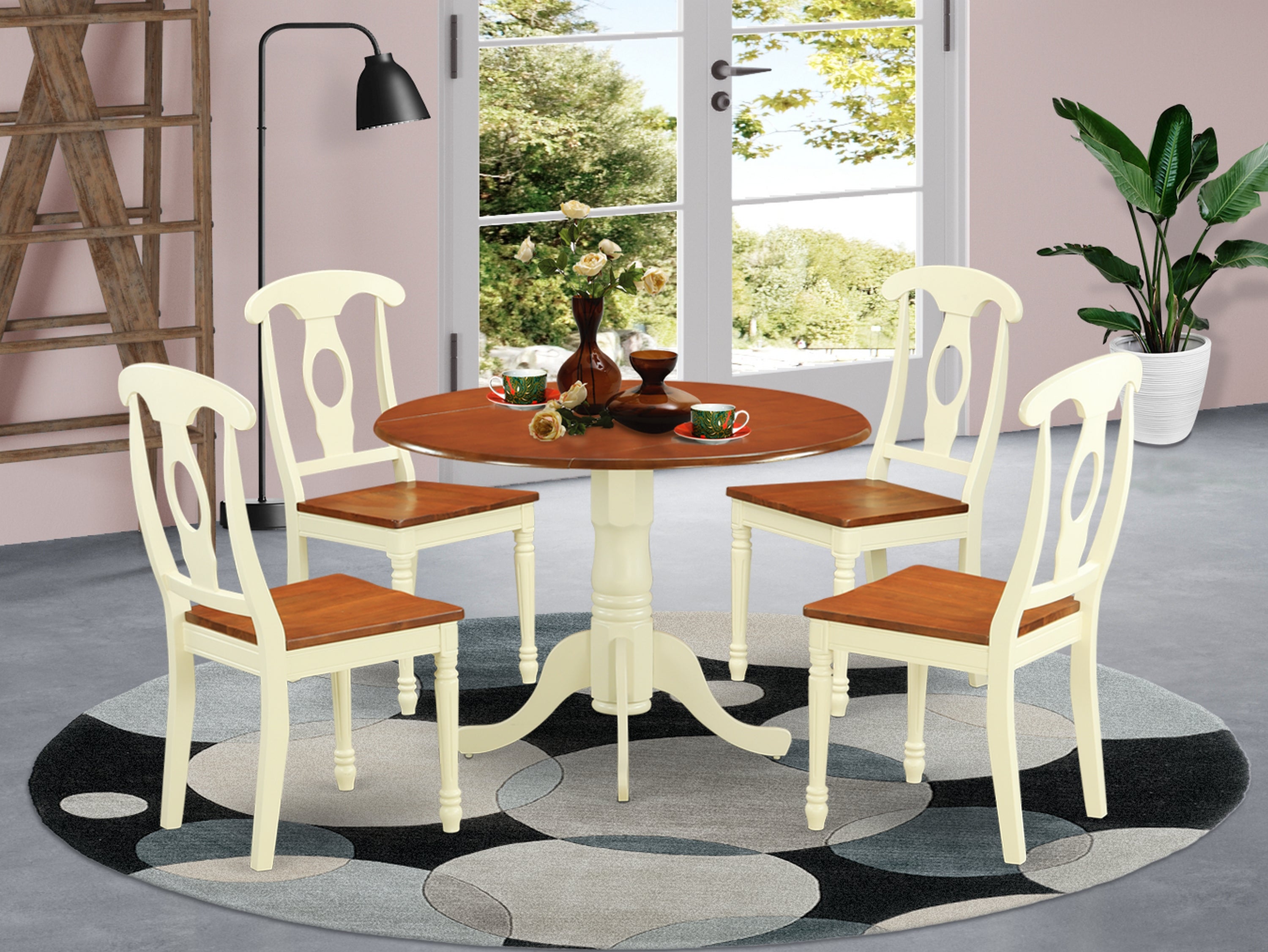 DLKE5-BMK-W 5 PC Dining set-Dining Table and 4 Dining Chairs