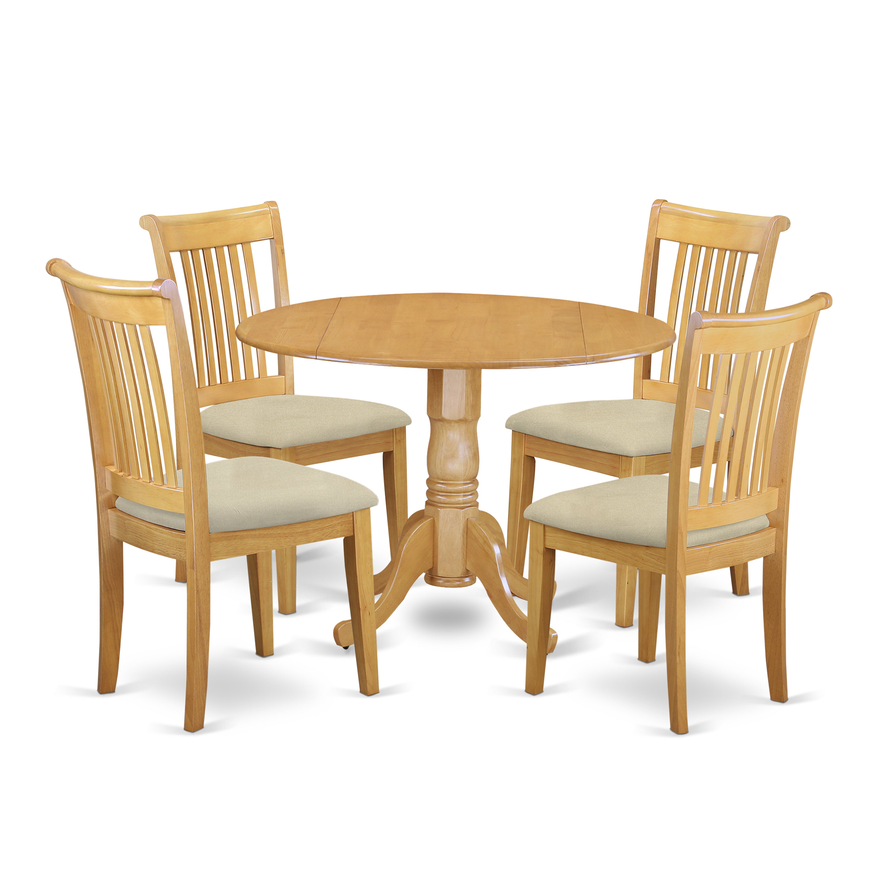 DLPO5-OAK-C 5 PC Dublin kitchen table set-Dining table and 4 cushion Kitchen chairs