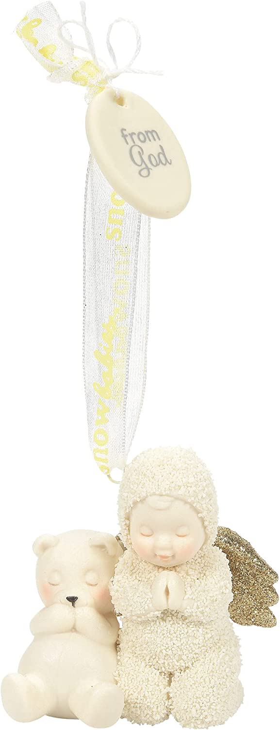 Department 56 Snowbabies Angel and Teddy from God Hanging Ornament