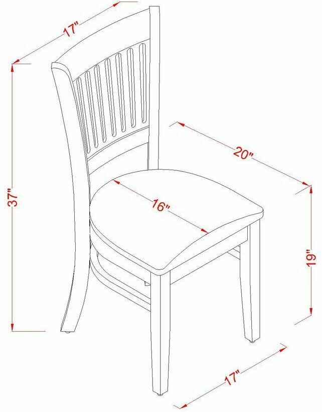 Vancouver Dining Upholstered Chair, Standard Height, VAC-BLK-C Set Of 2