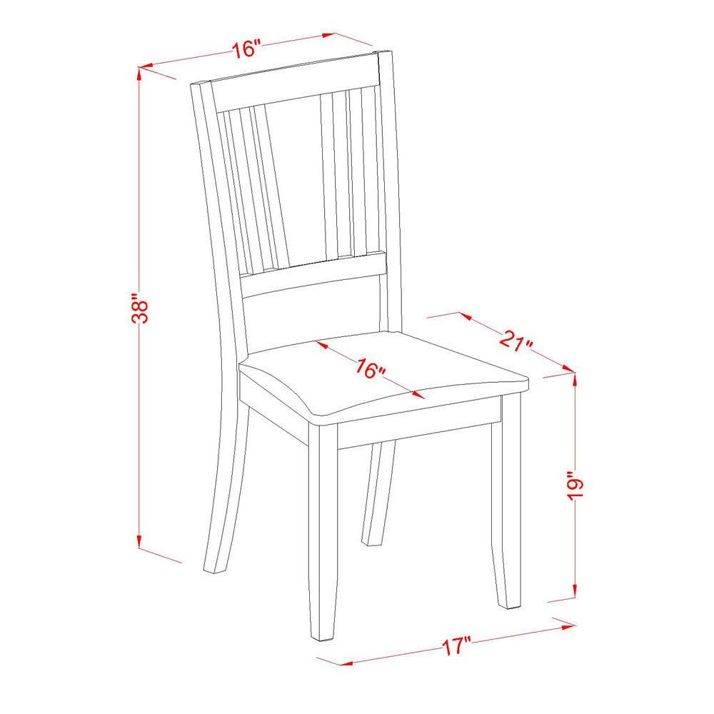 DUC-MAH-LC Dudley Dining Chair with Faux Leather upholstered Seat in Mahogany Finish