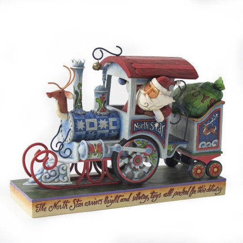 Enesco Jim Shore Heartwood Creek Santa Christmas Train Figurine, 6-1/2-Inch