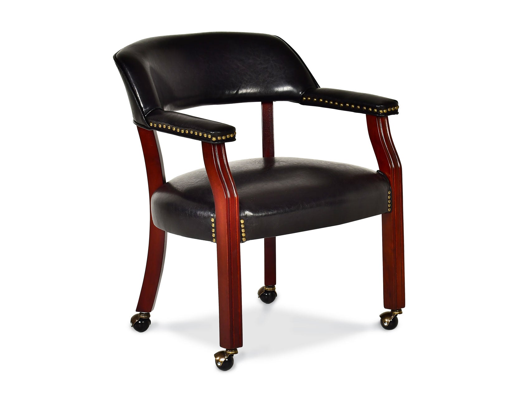 Steve Silver Tournament Arm Chair With Casters in Black