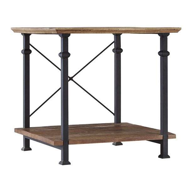 Rustic Modern Wood Metal Living Room Corner Side End Table