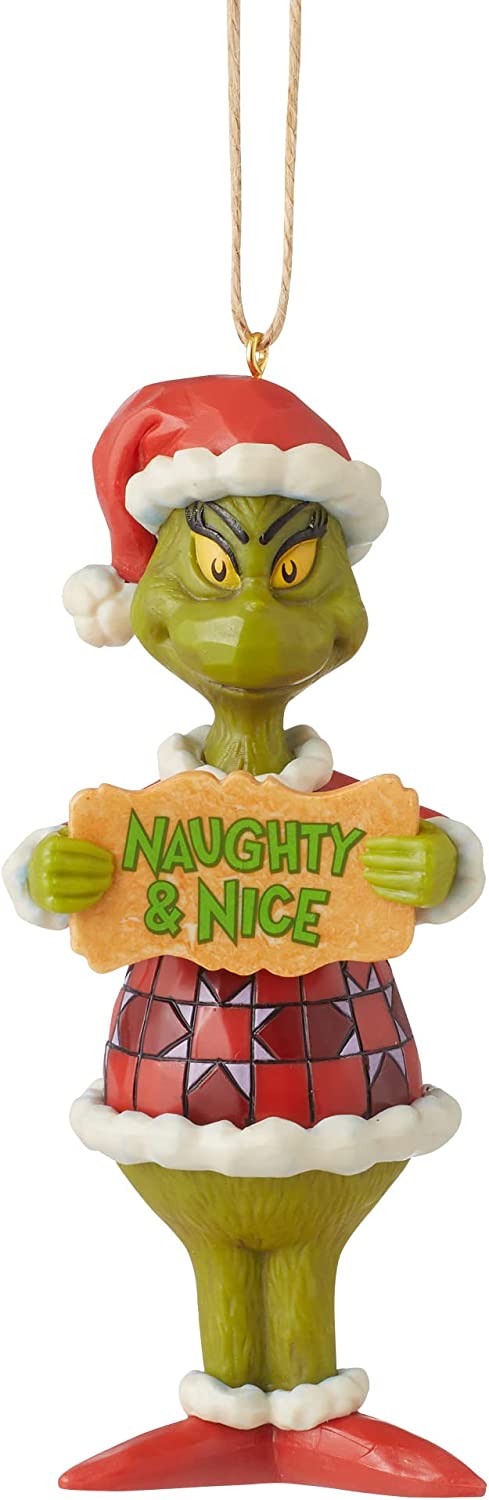 Enesco Jim Shore Dr. Seuss The Grinch Naughty and Nice Hanging Ornament
